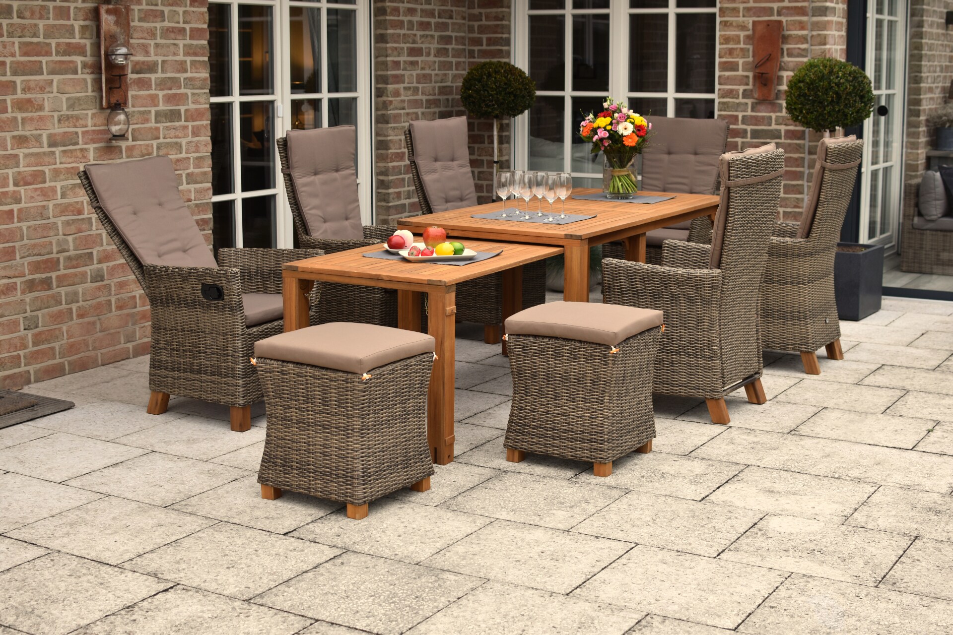 Merxx Toskana Set 13tlg. Flex-Ausziehtisch 