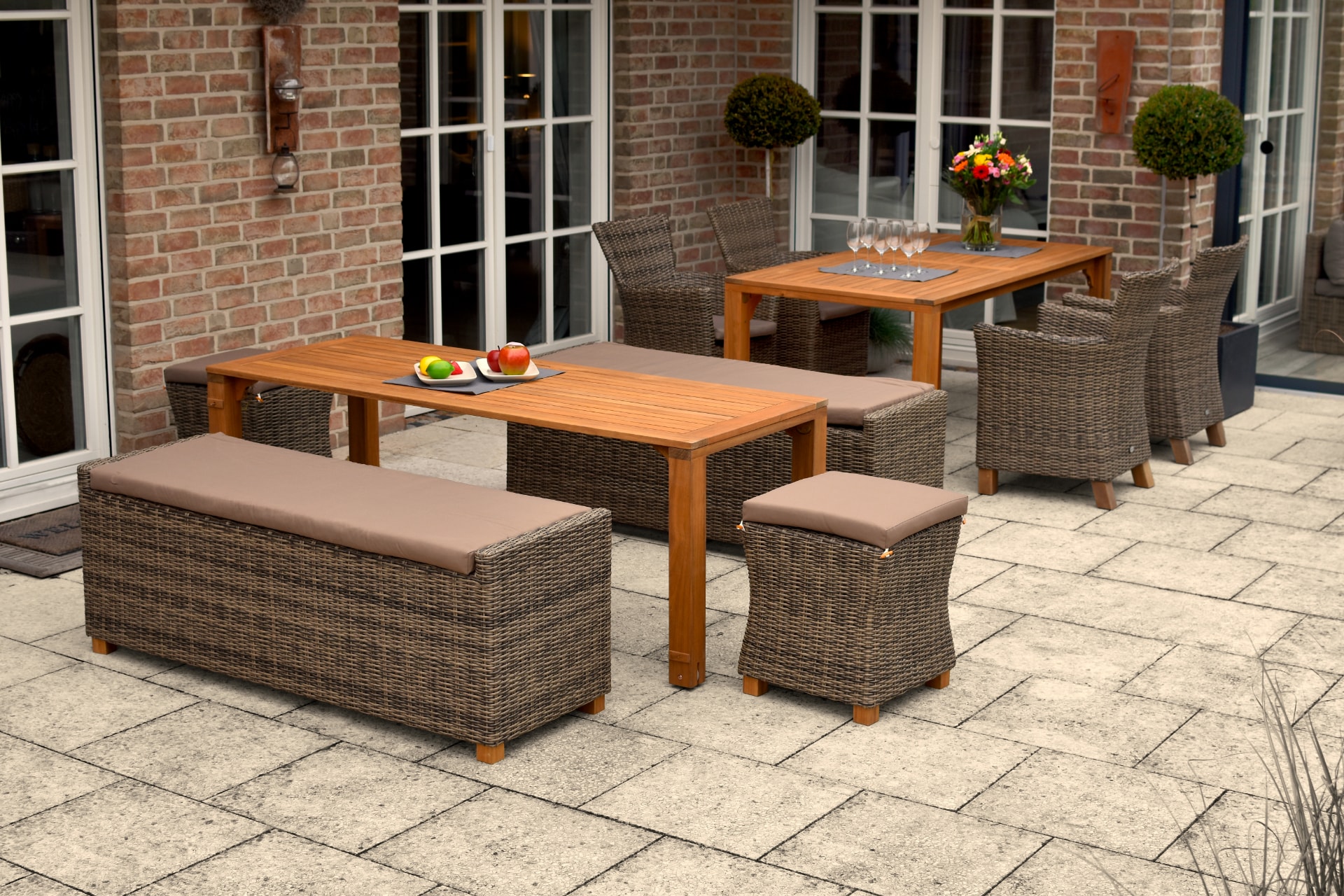 Merxx Toskana Set 9tlg. Flex-Ausziehtisch 