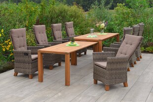 Merxx Toskana Set 9tlg. Flex-Ausziehtisch 