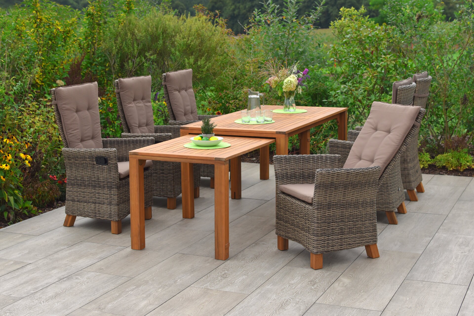 Merxx Toskana Set 7tlg. Flex-Ausziehtisch 