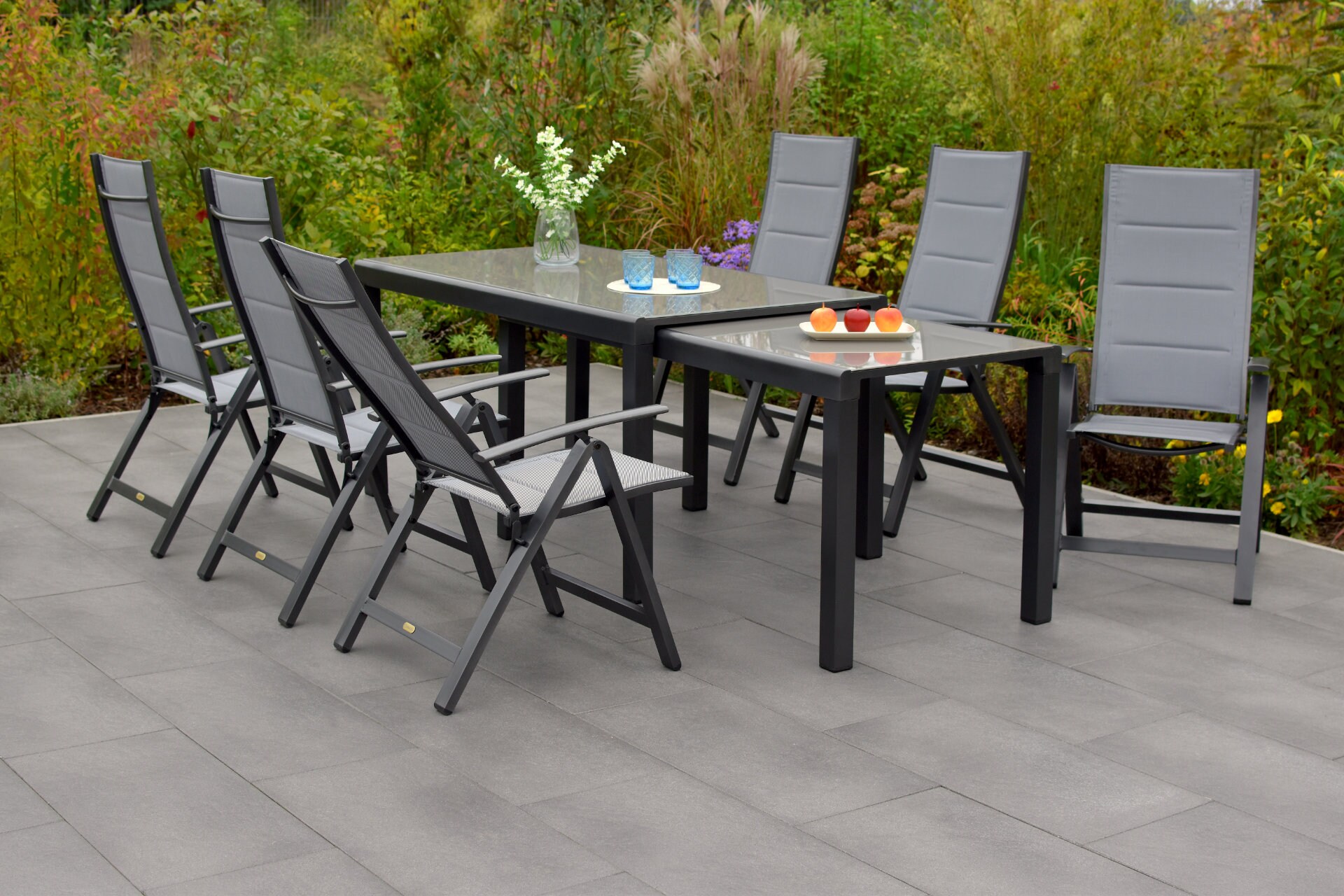 Merxx 7tlg. Florenz Set Flex Ausziehtisch 