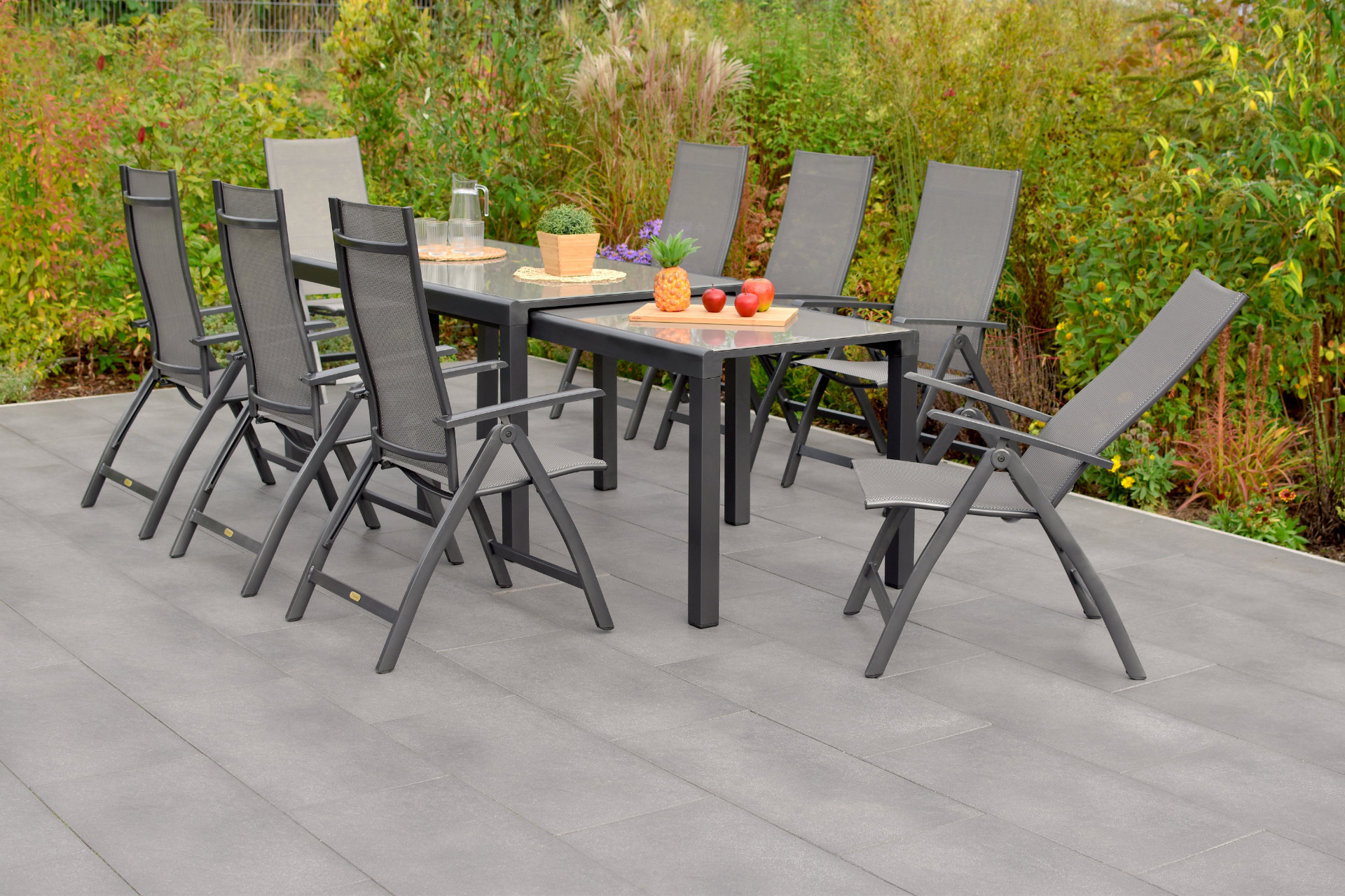 Merxx Vicenza Set 9tlg. Flex Ausziehtisch 