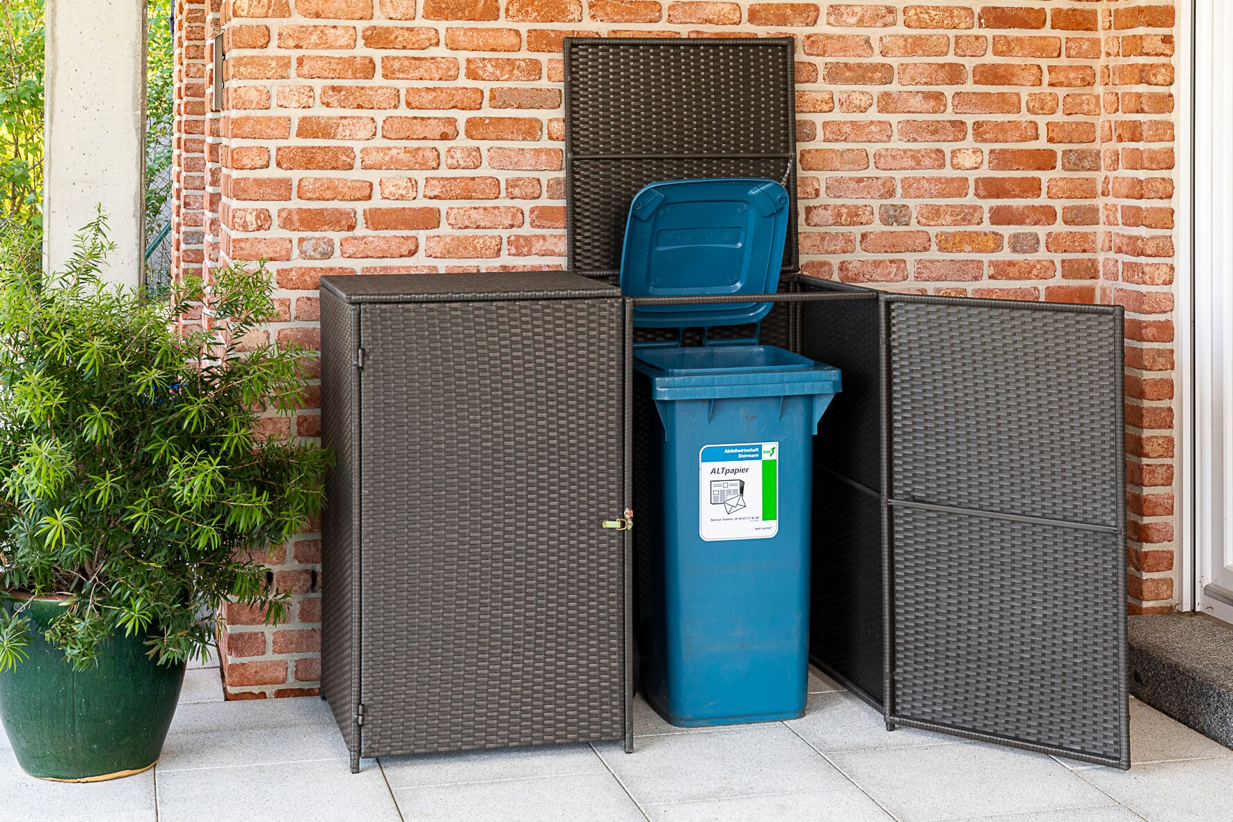 Merxx M&uuml;lltonnenabdeckung 2er 132 x 65 cm 