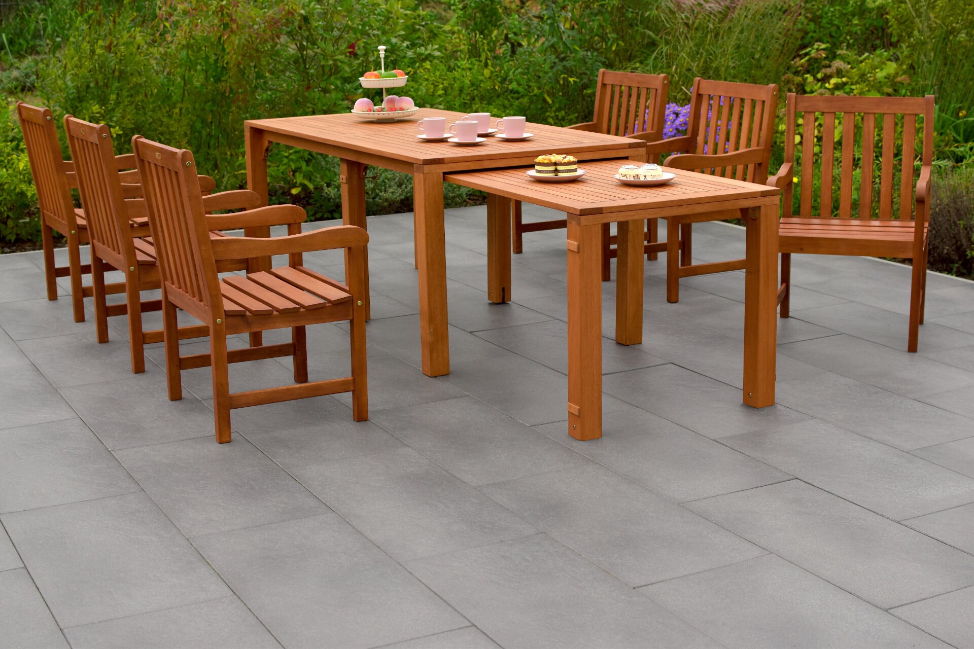 Merxx Santos Set 7tlg. Flex Ausziehtisch 