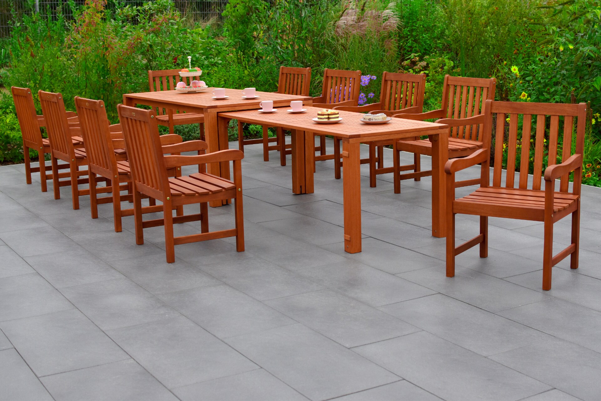 Merxx Santos Set 11tlg. Flex Ausziehtisch 