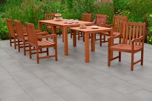 Merxx Santos Set 9tlg. Flex Ausziehtisch 