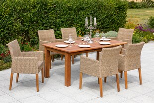 Merxx Ranzano Set 7tlg. Doppelausziehtisch 