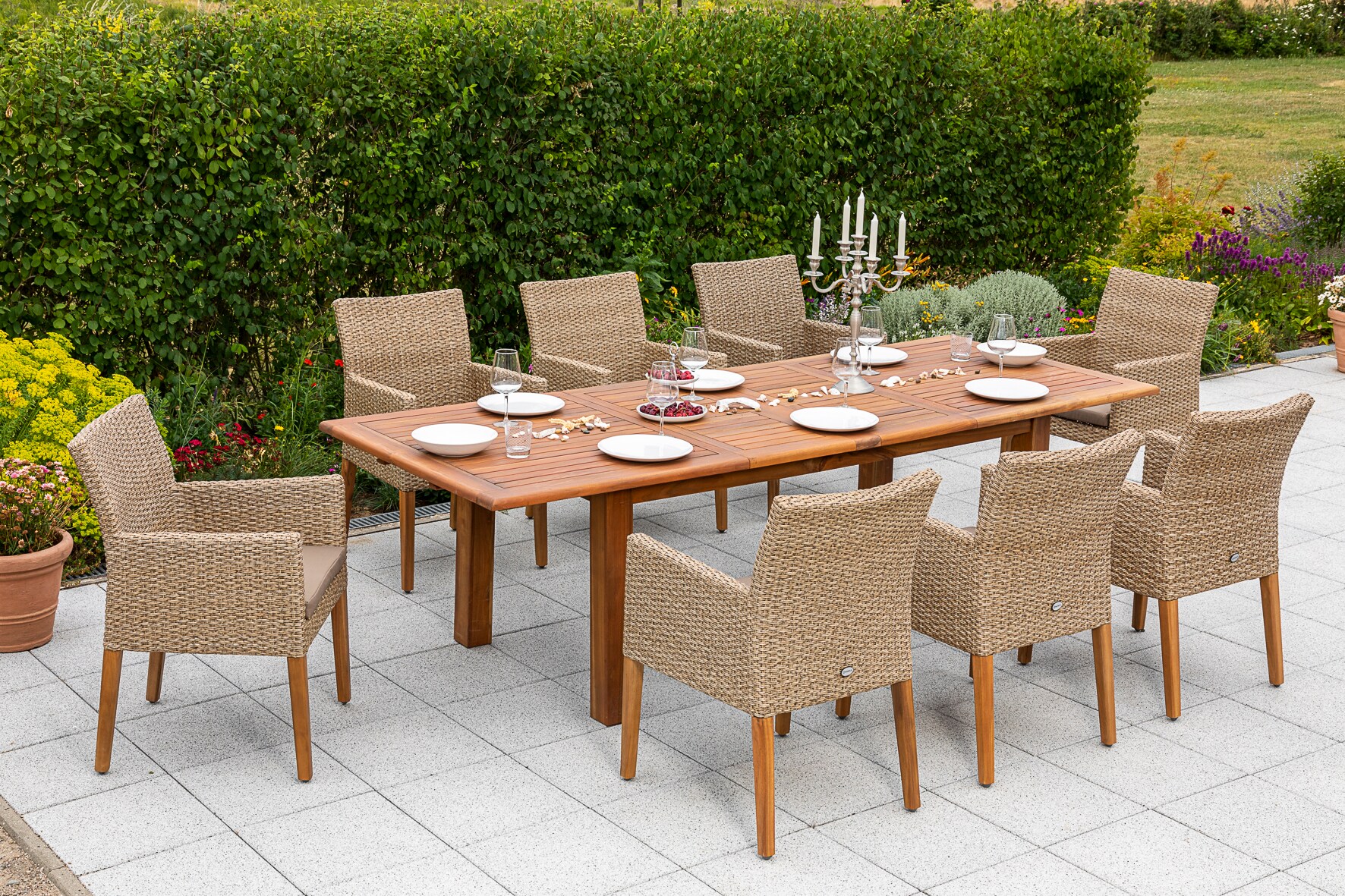 Merxx Ranzano Set 9tlg. Doppelausziehtisch 