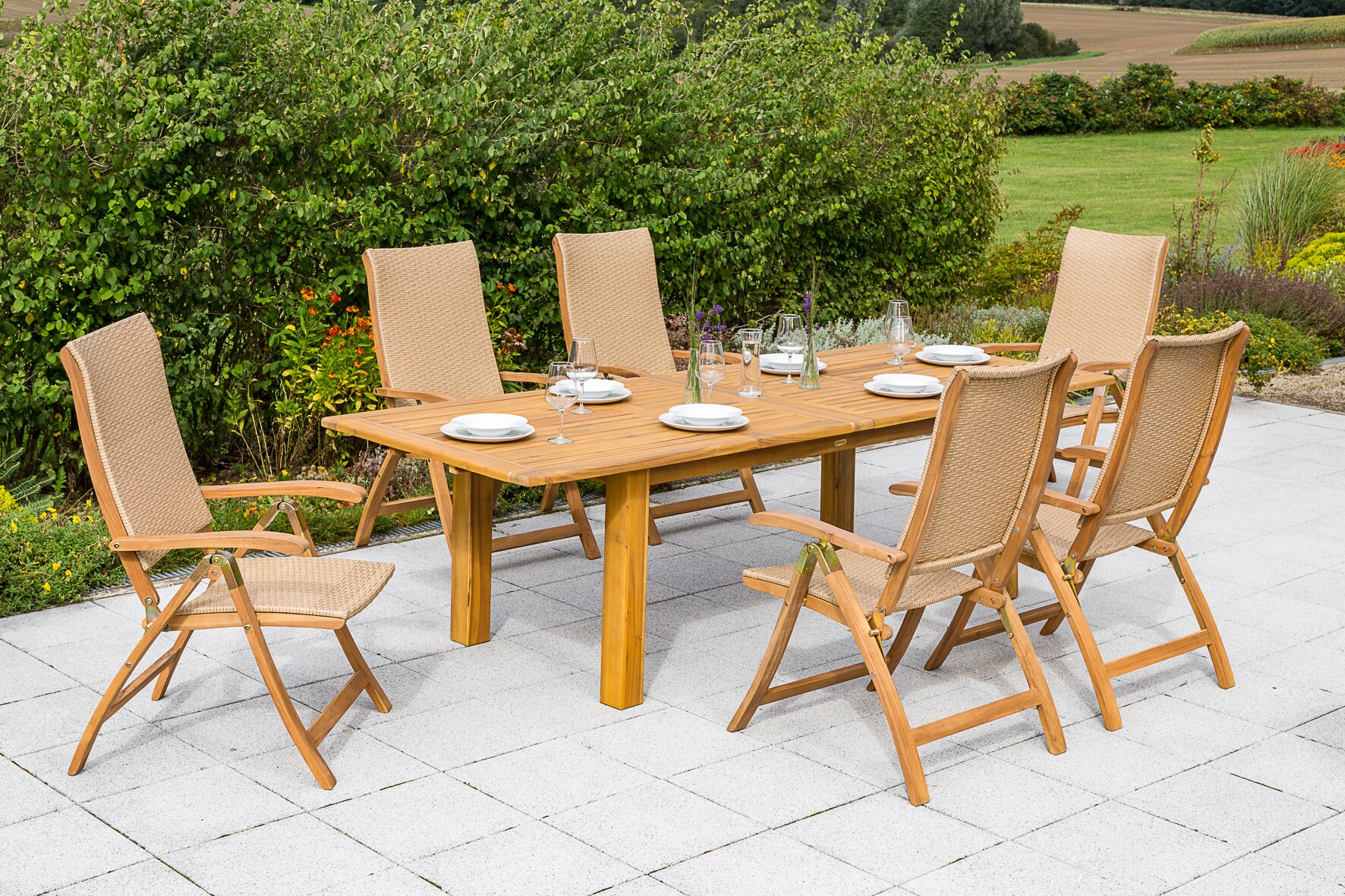 Merxx Capri Set 7tlg. Doppelausziehtisch 