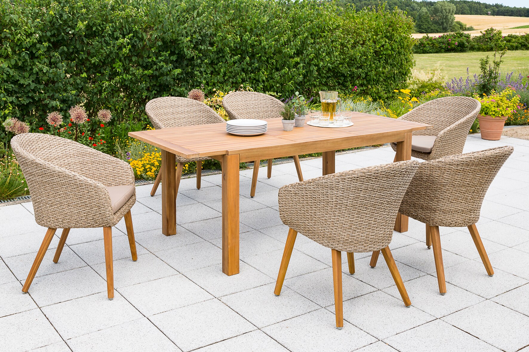 Merxx Arrone Set 7tlg. Ausziehtisch 