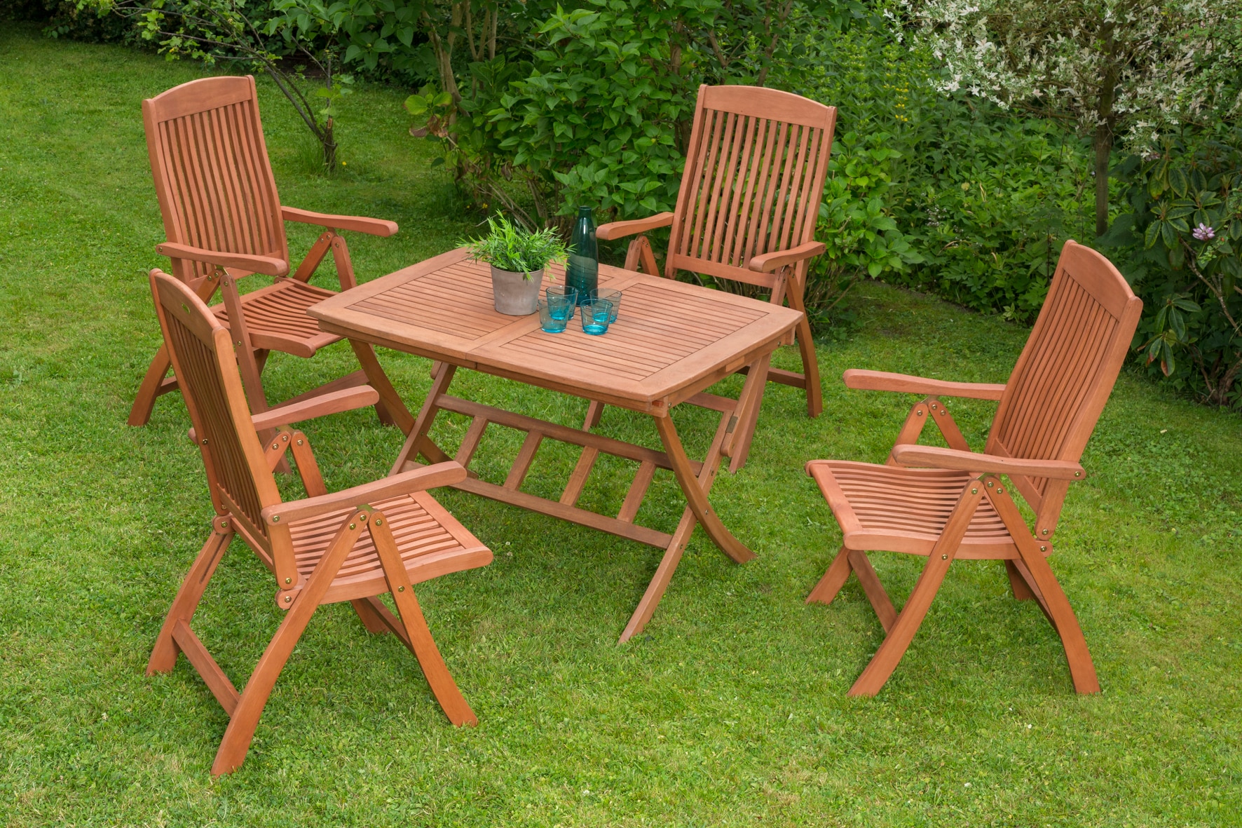 Merxx Gartenm&ouml;belset Maracaibo 5tlg. Klappausziehtisch 