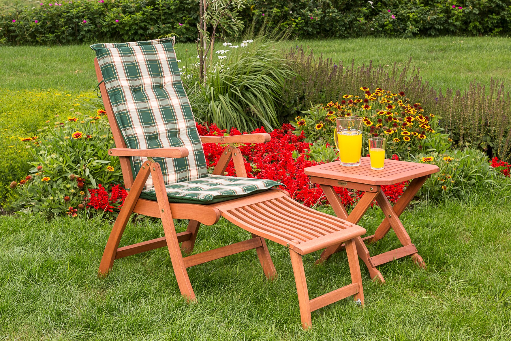 Merxx Maracaibo Set 3tlg. Klappsessel mit Klapphocker 