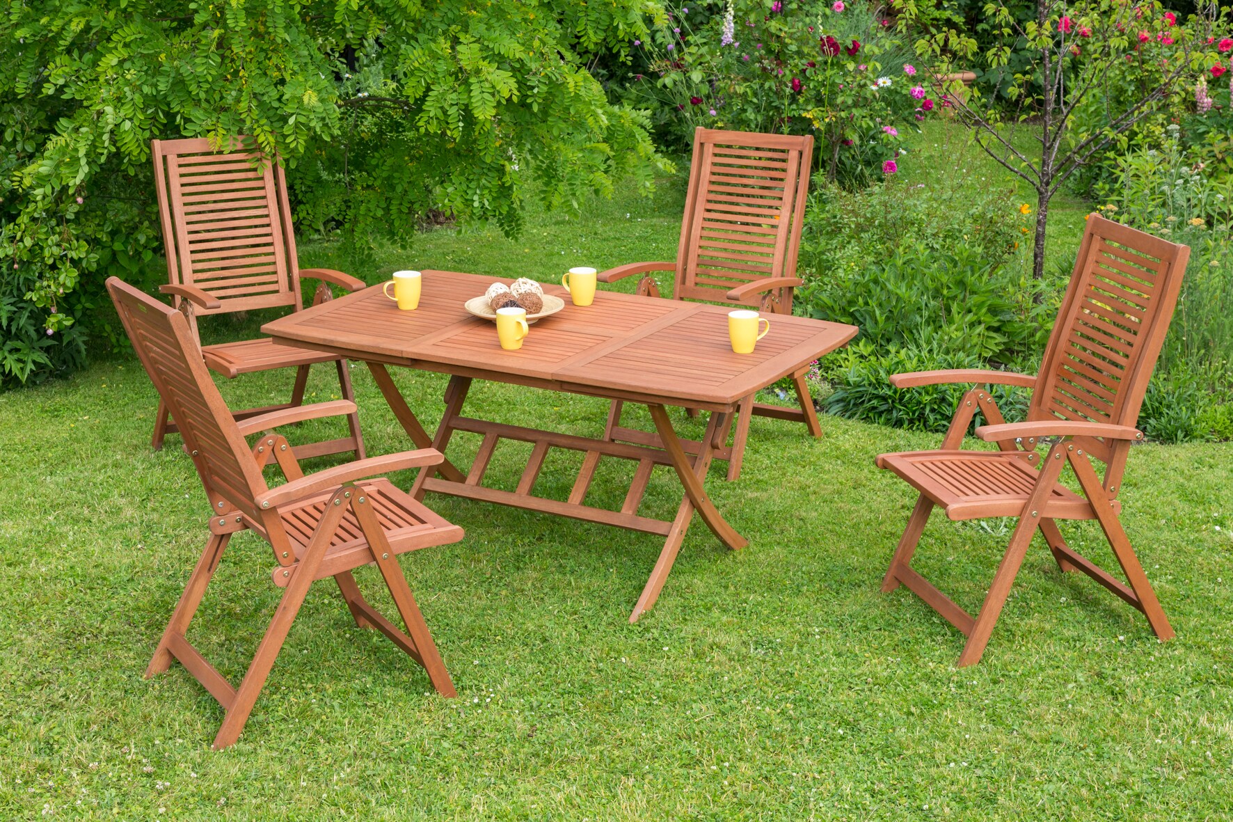 Merxx Cordoba Set 5tlg. Klappausziehtisch 