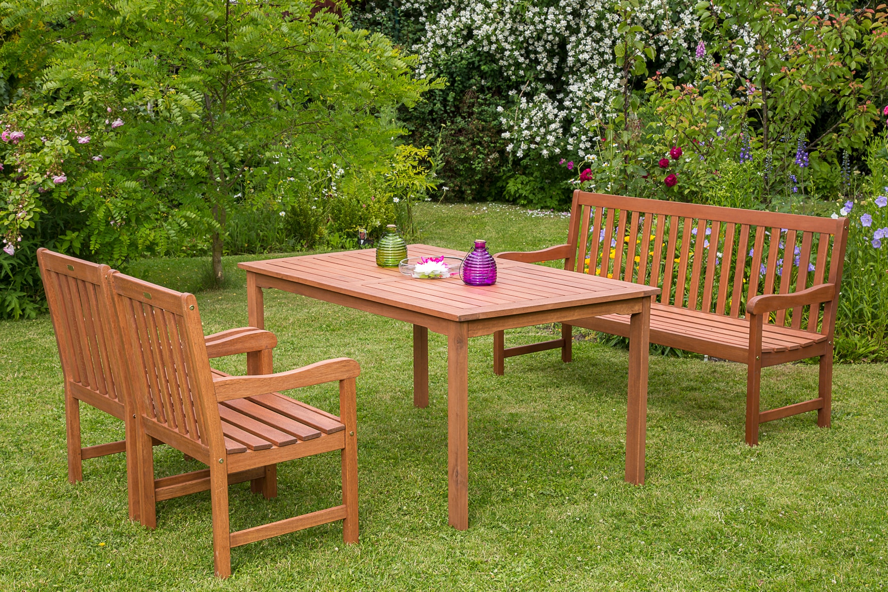 Merxx Santos Set 4tlg. 3er Bank, Tisch 150x90 cm 