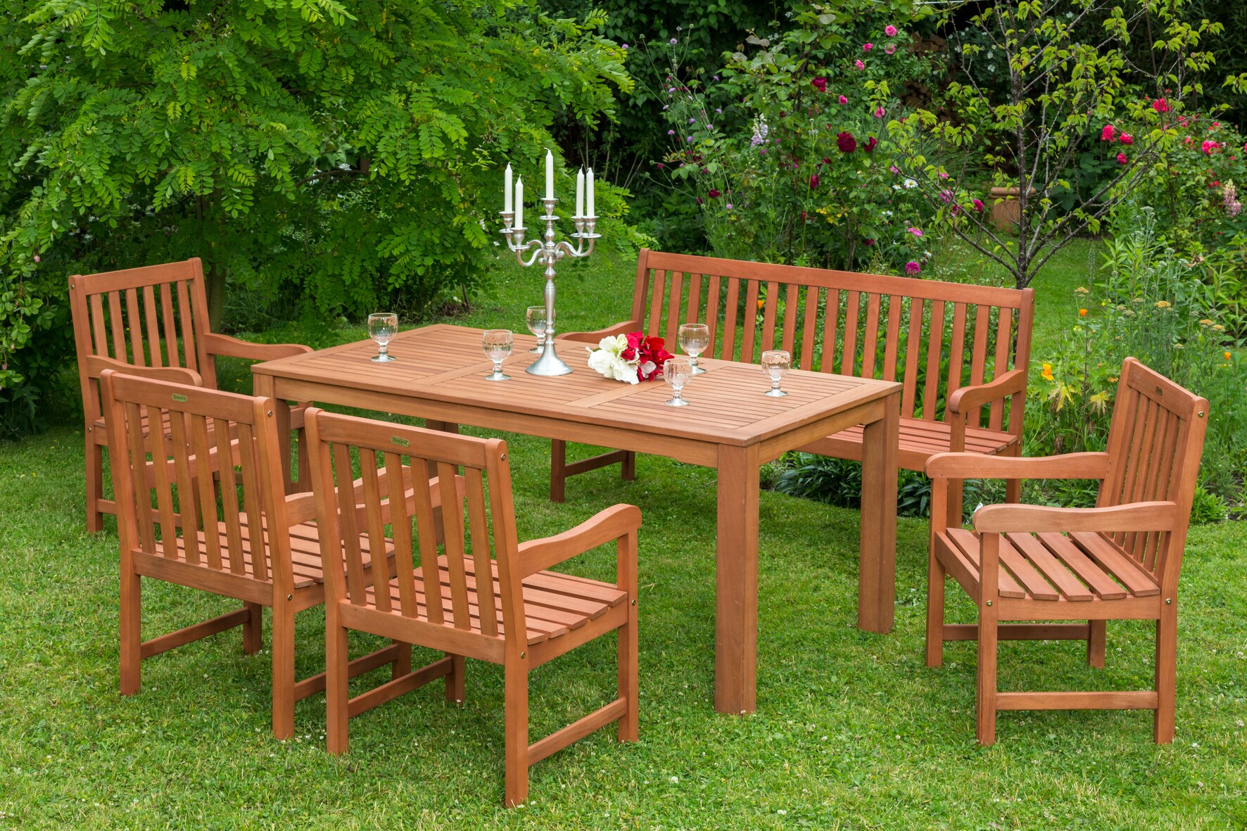 Merxx Santos Set 6tlg. 3er Bank, Tisch 170x90 cm 