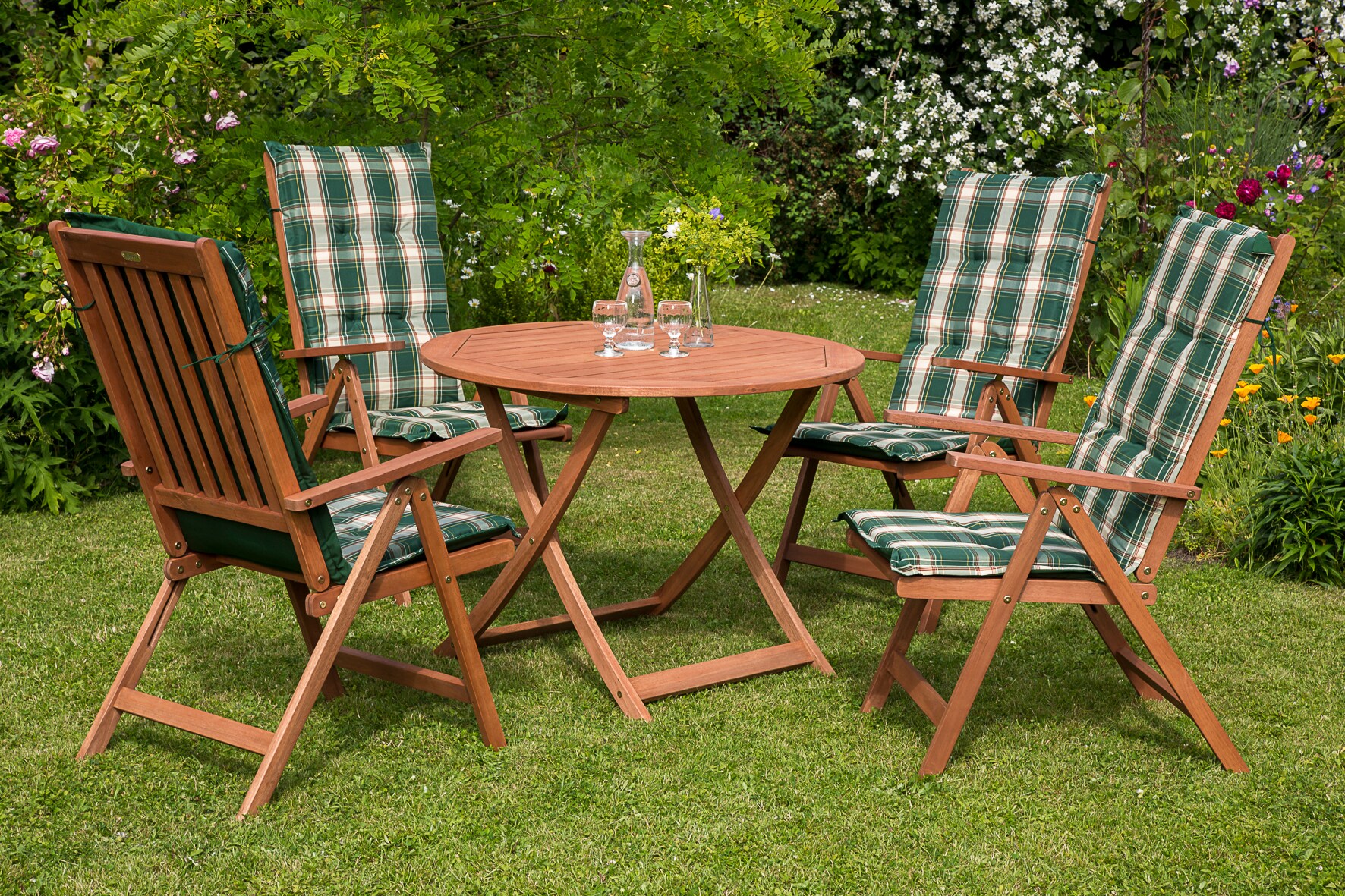 Merxx Gartenm&ouml;belset Vitoria 9tlg. Klapptisch rund 