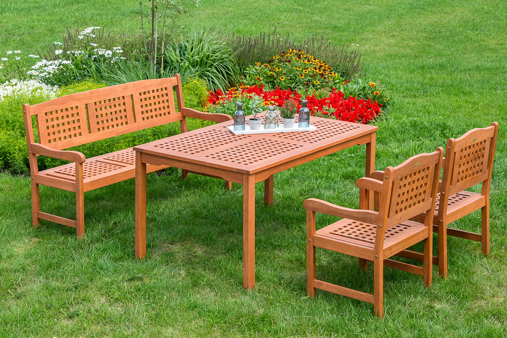 Merxx Lima Set 4tlg. 3er Bank, Tisch 150x90 cm 