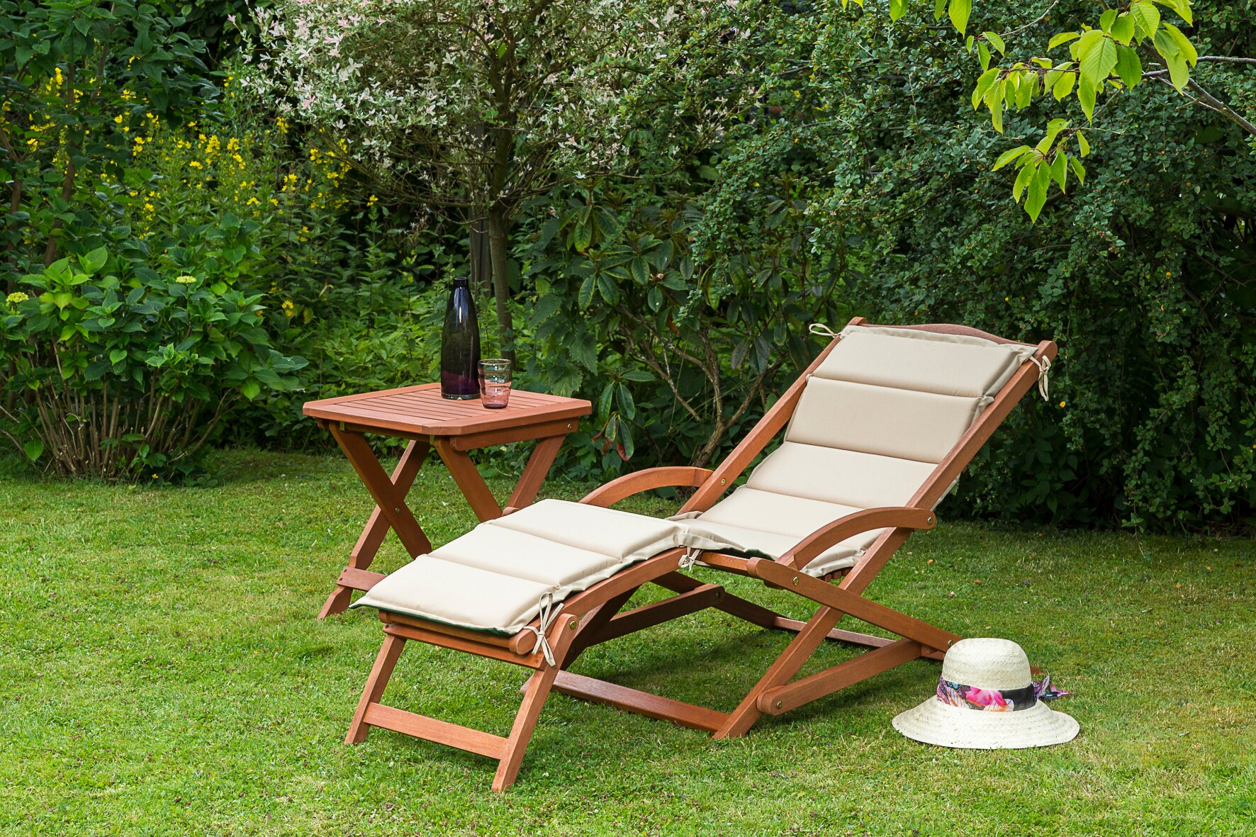 Merxx Copa Cabana Set 3tlg. Schwungliege mit Wendekissen und Hocker 