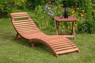 Merxx Gartenliegen Set Ipanema 3tlg. rot/beige 