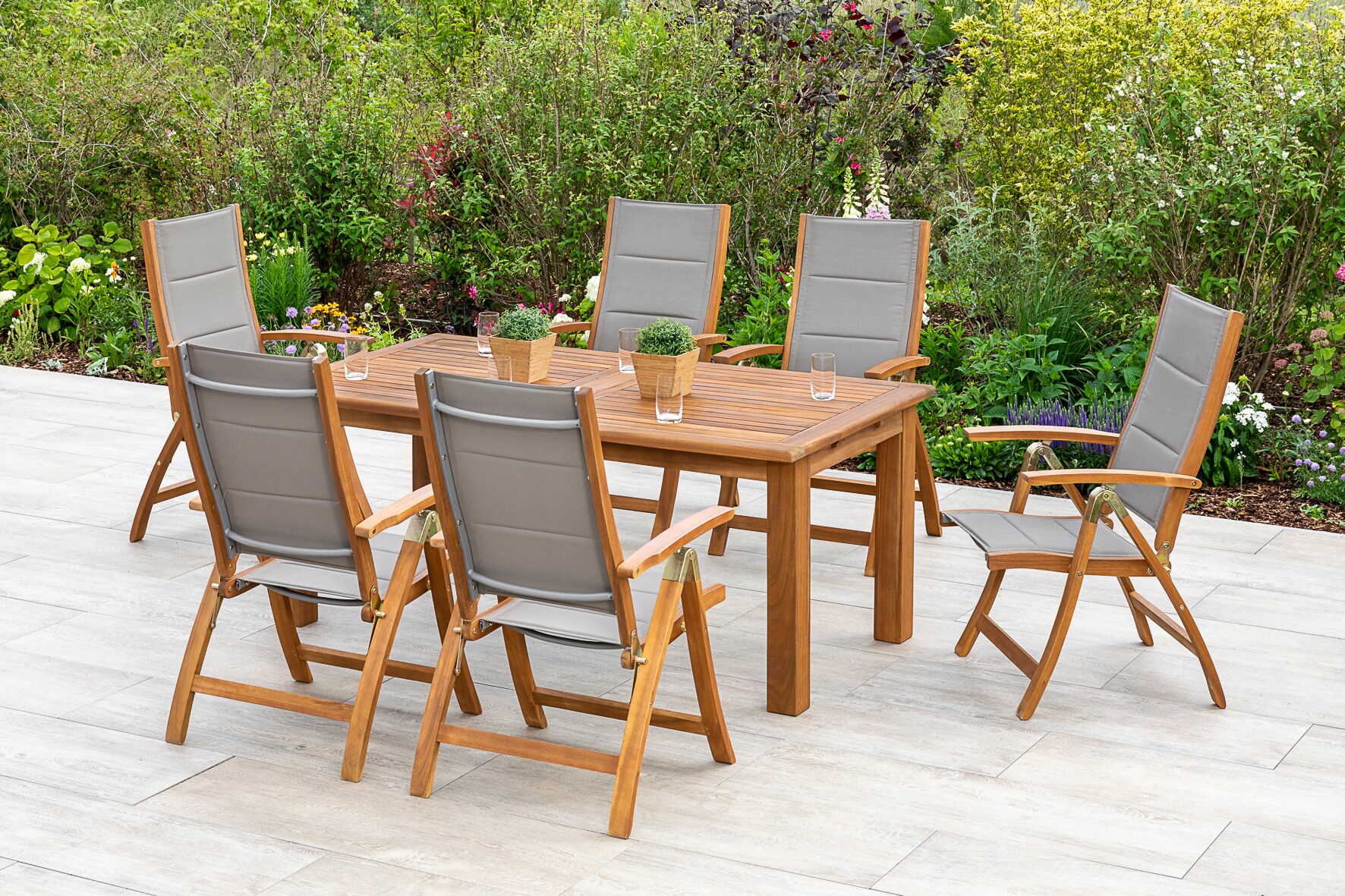 Merxx Acapulco Set 7tlg. Doppelausziehtisch 