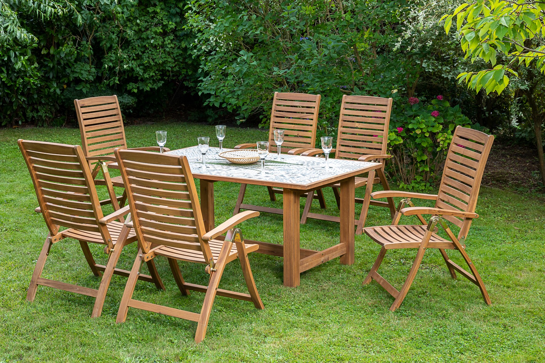 Merxx Parabaiba Set 7tlg. Keramikfliesentisch 