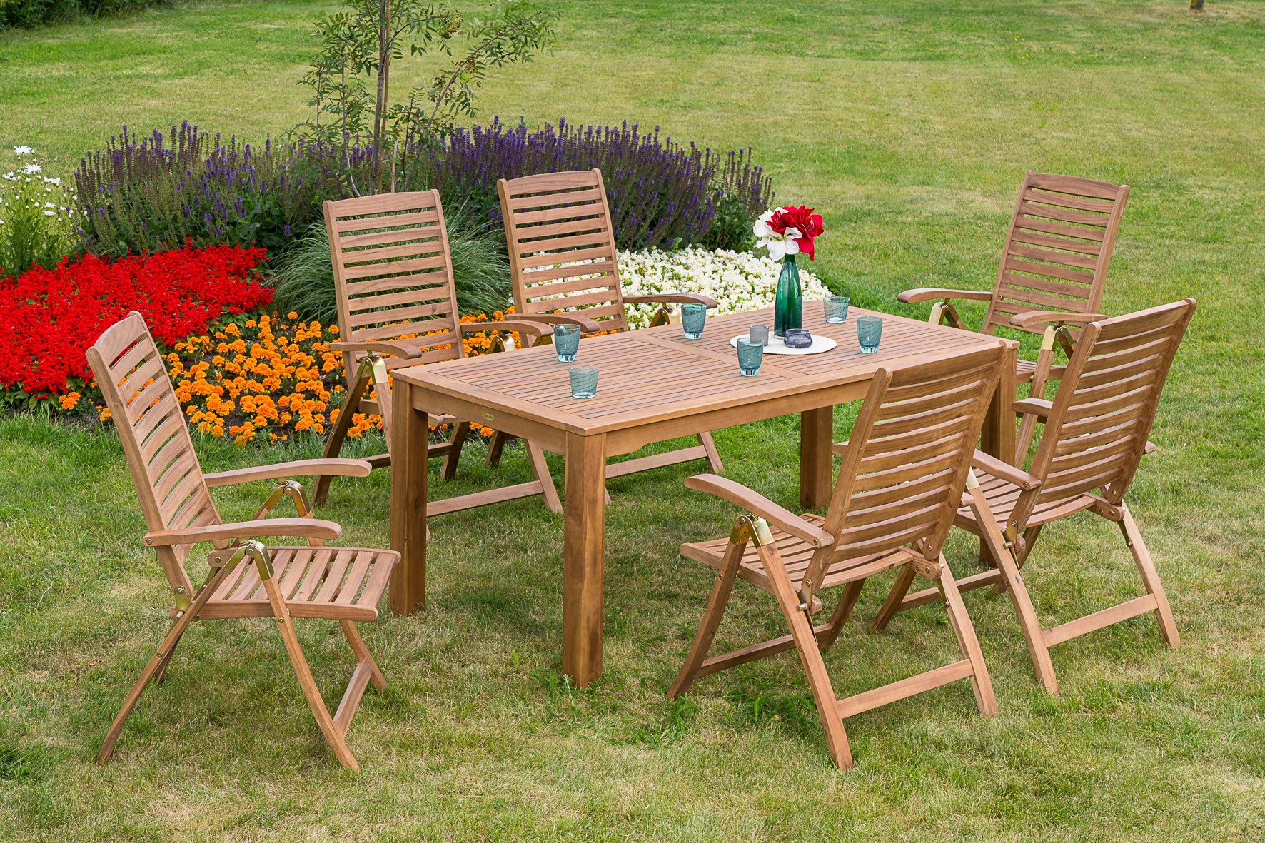 Merxx Gartenm&ouml;belset Parabaiba 7tlg. Tisch 185x90 cm 