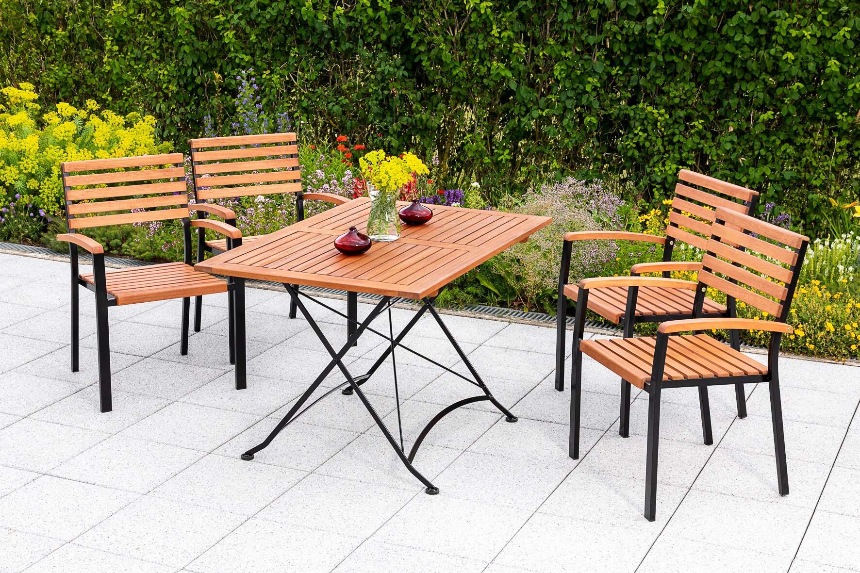 Merxx Schlossgarten Set 5tlg. Tisch Klapptisch 