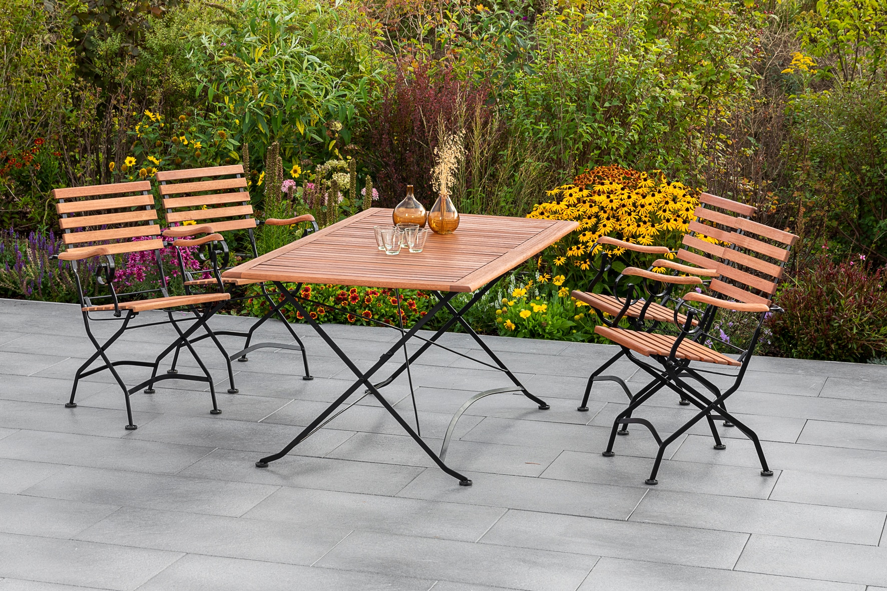 Merxx Schlossgarten Set 5tlg. Tisch Klapptisch 