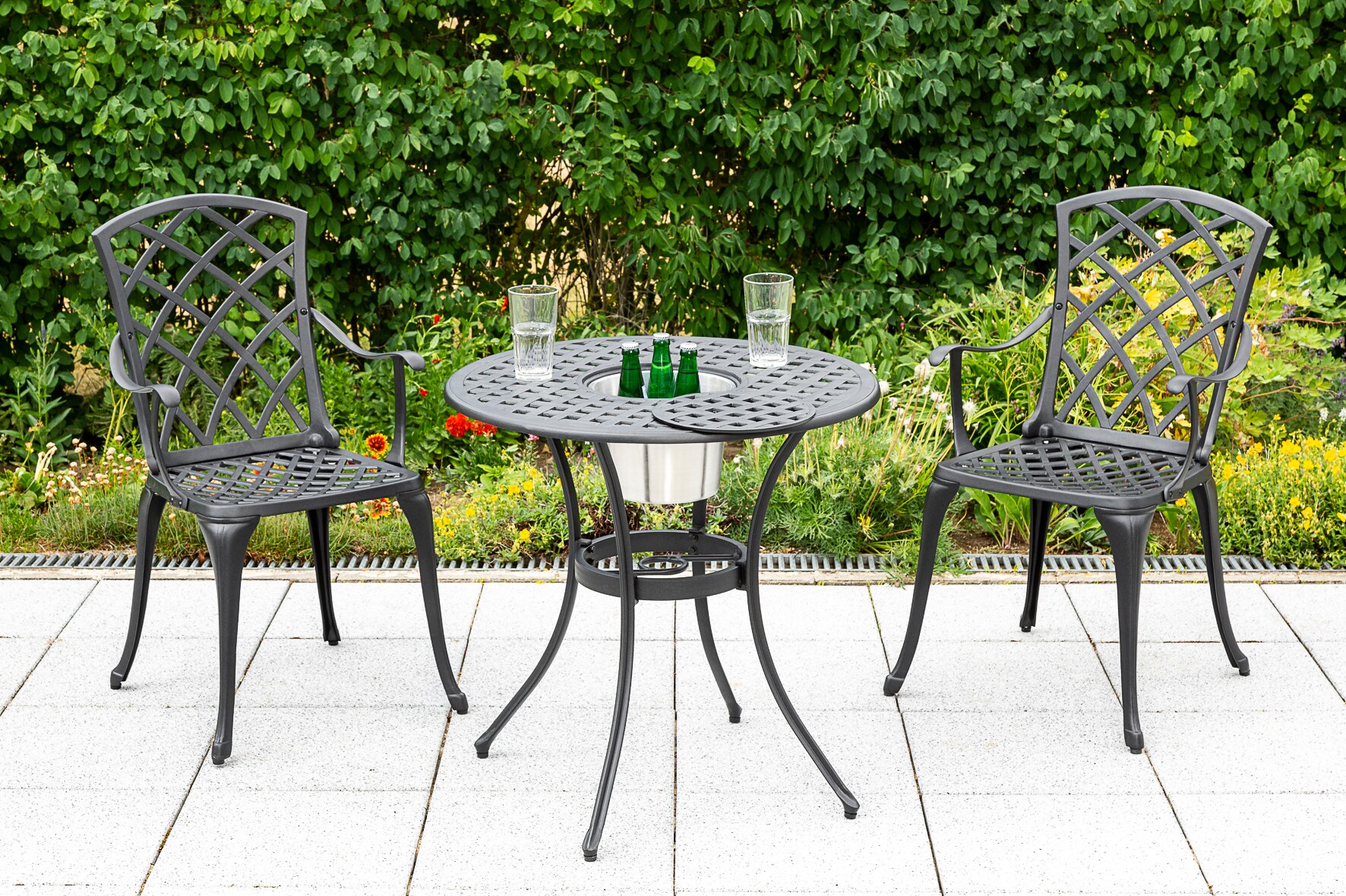 Merxx Rhodos Set 3tlg. Tisch rund &oslash;70cm 