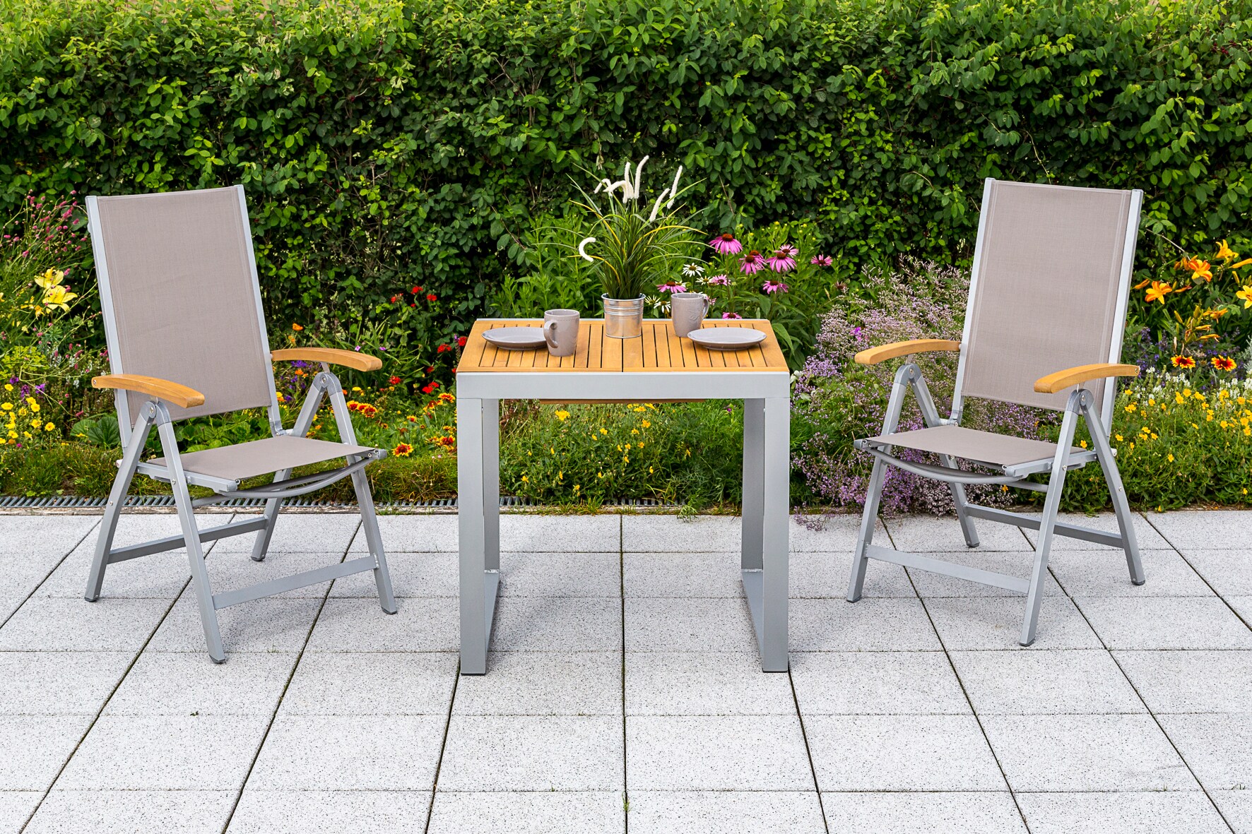 Merxx Naxos Set 3tlg. Balkonsausziehtisch 