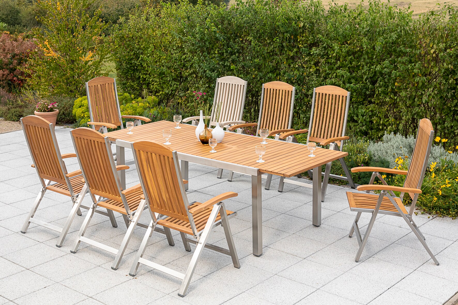 Merxx Keros Set 9tlg. Ausziehtisch 