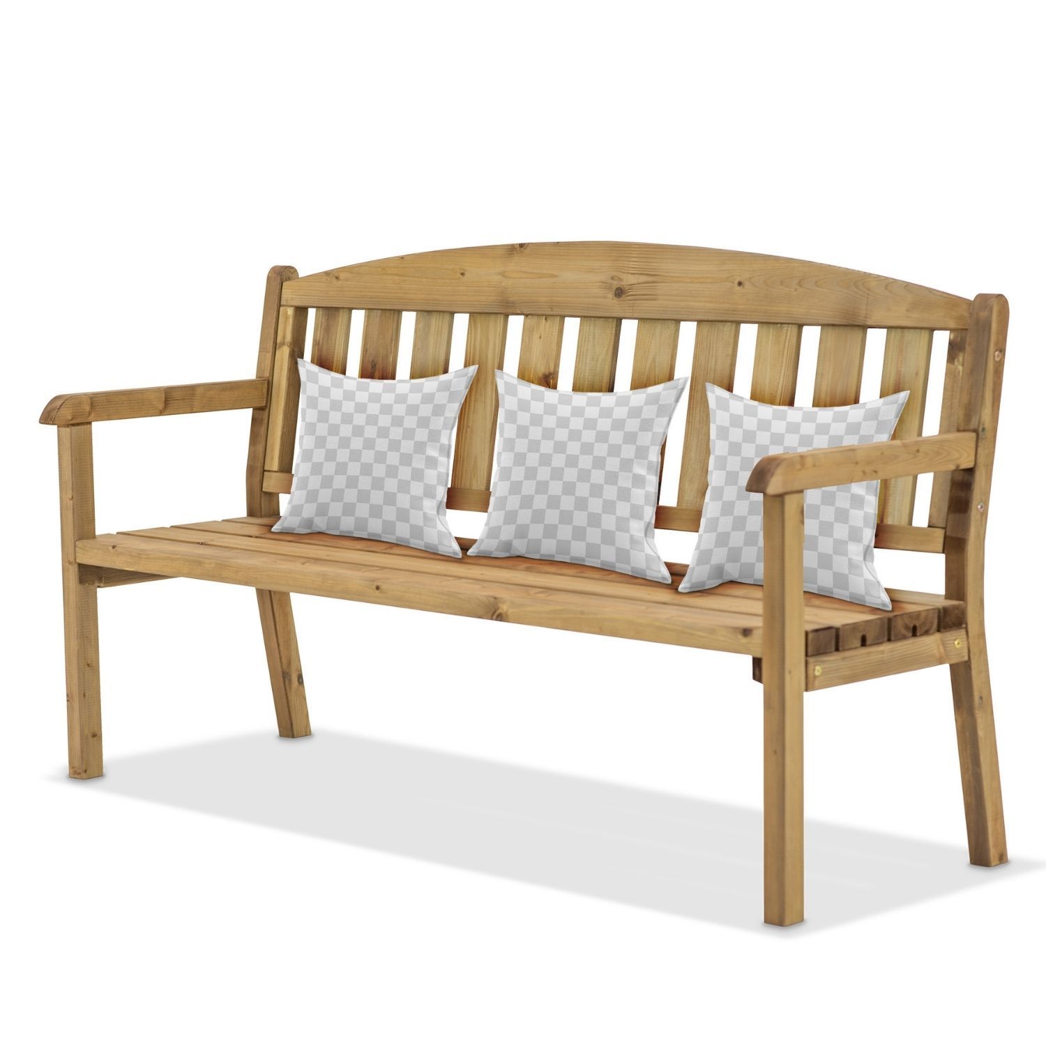 Coemo Gartenbank Riga 3-Sitzer aus Holz Braun Breite 170 cm 