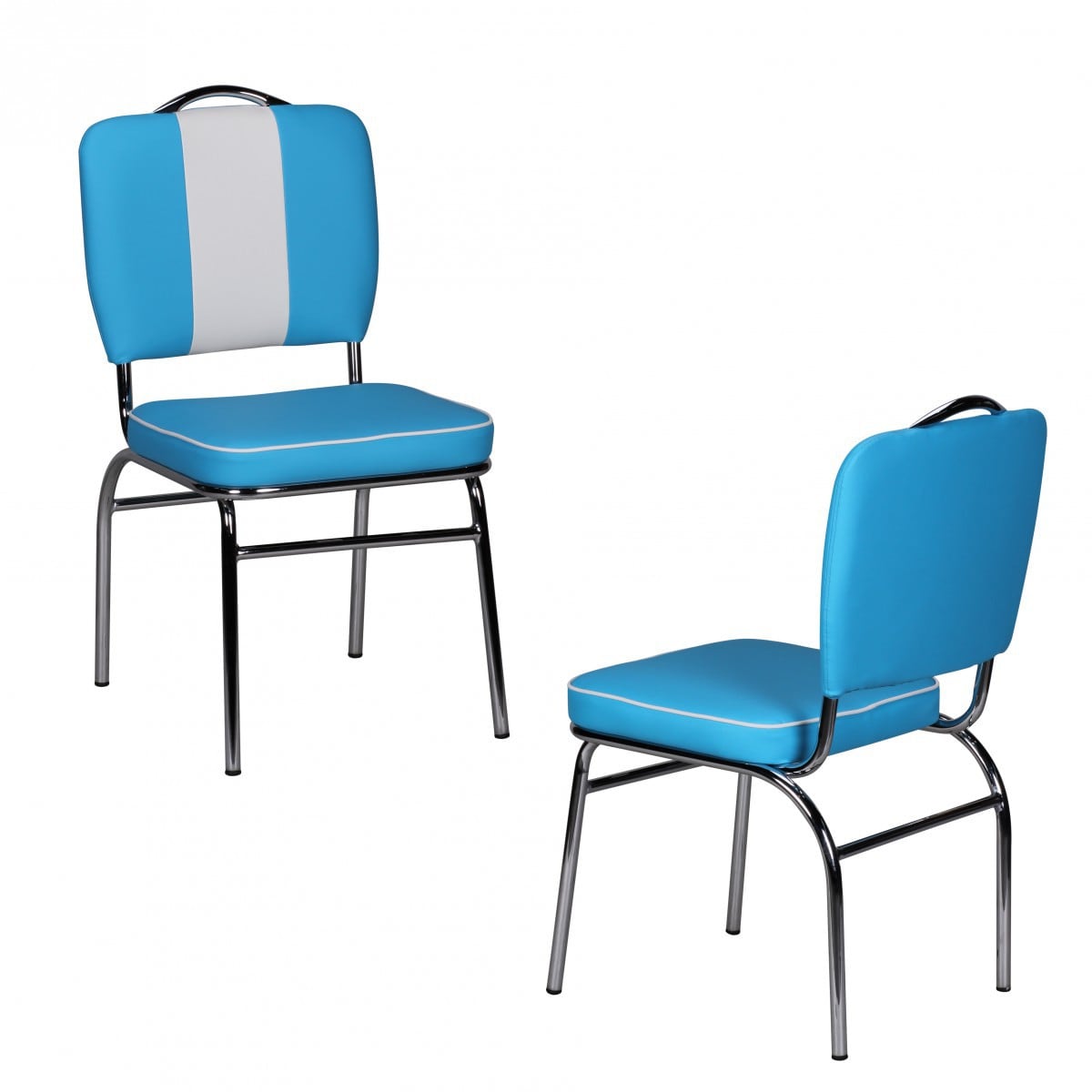 Wohnling Esszimmerstuhl American Diner 50er Jahre Retro Blau Wei&szlig; 