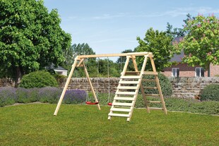 Karibu Doppelschaukel Felix mit Klettergerüst 