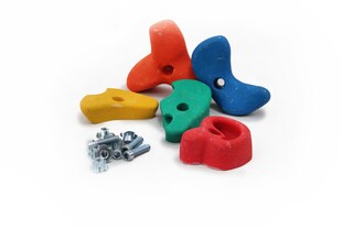 Karibu Klettersteine für Kletterwände bunt 5 Stück inkl. Befestigungsmaterial 