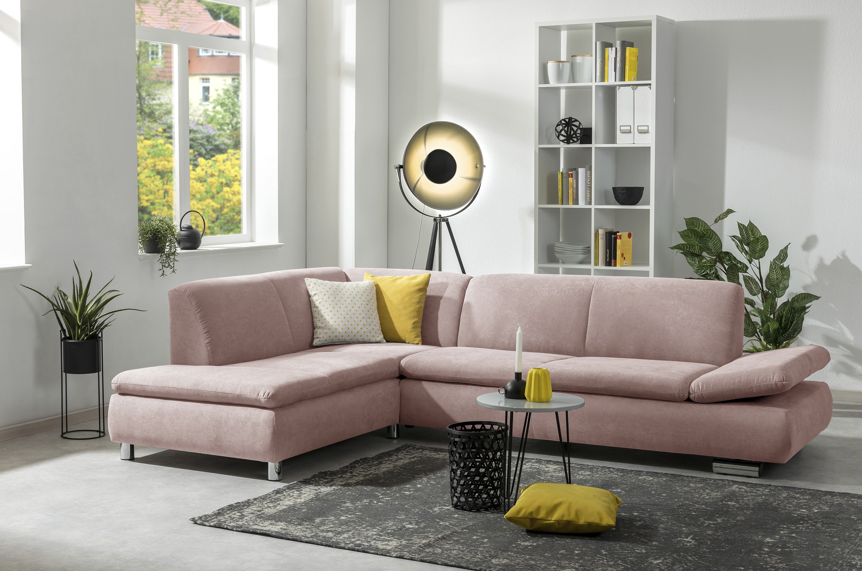 Max Winzer Terrence Ecksofa links mit Sofa 2,5-Sitzer rechts ros&eacute; 