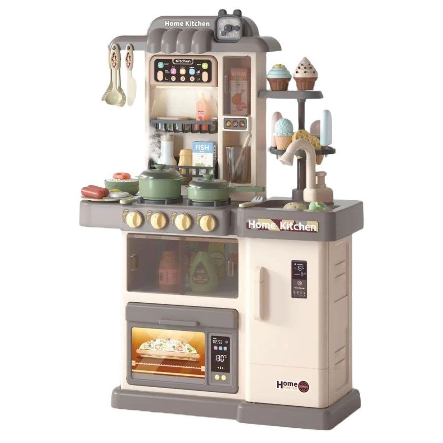 Coemo Kinderk&uuml;che Jasmin Spielk&uuml;che mit viel Zubeh&ouml;r Farbe Grau 