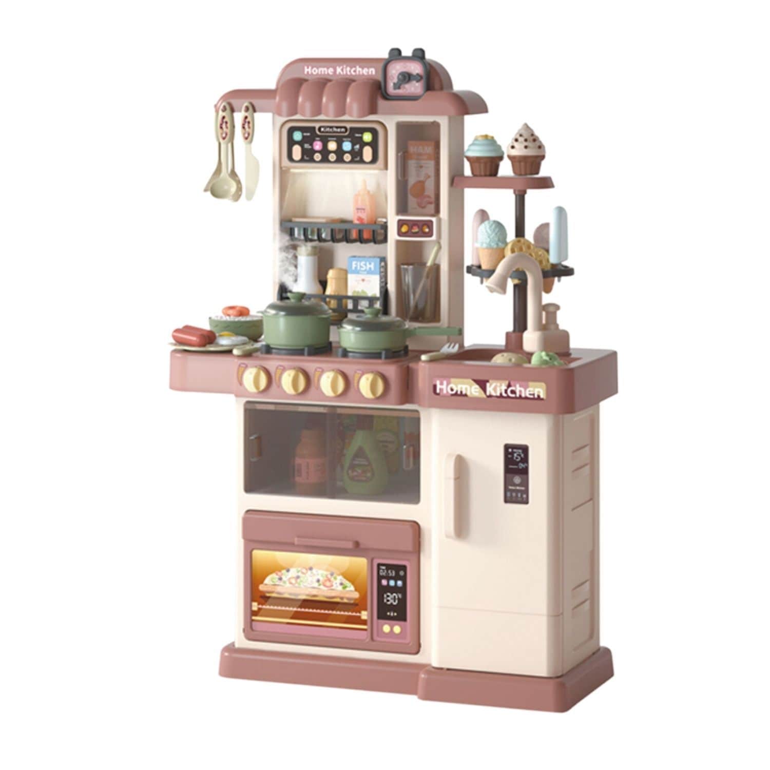 Coemo Kinderk&uuml;che Jasmin Spielk&uuml;che mit viel Zubeh&ouml;r Farbe Braun 