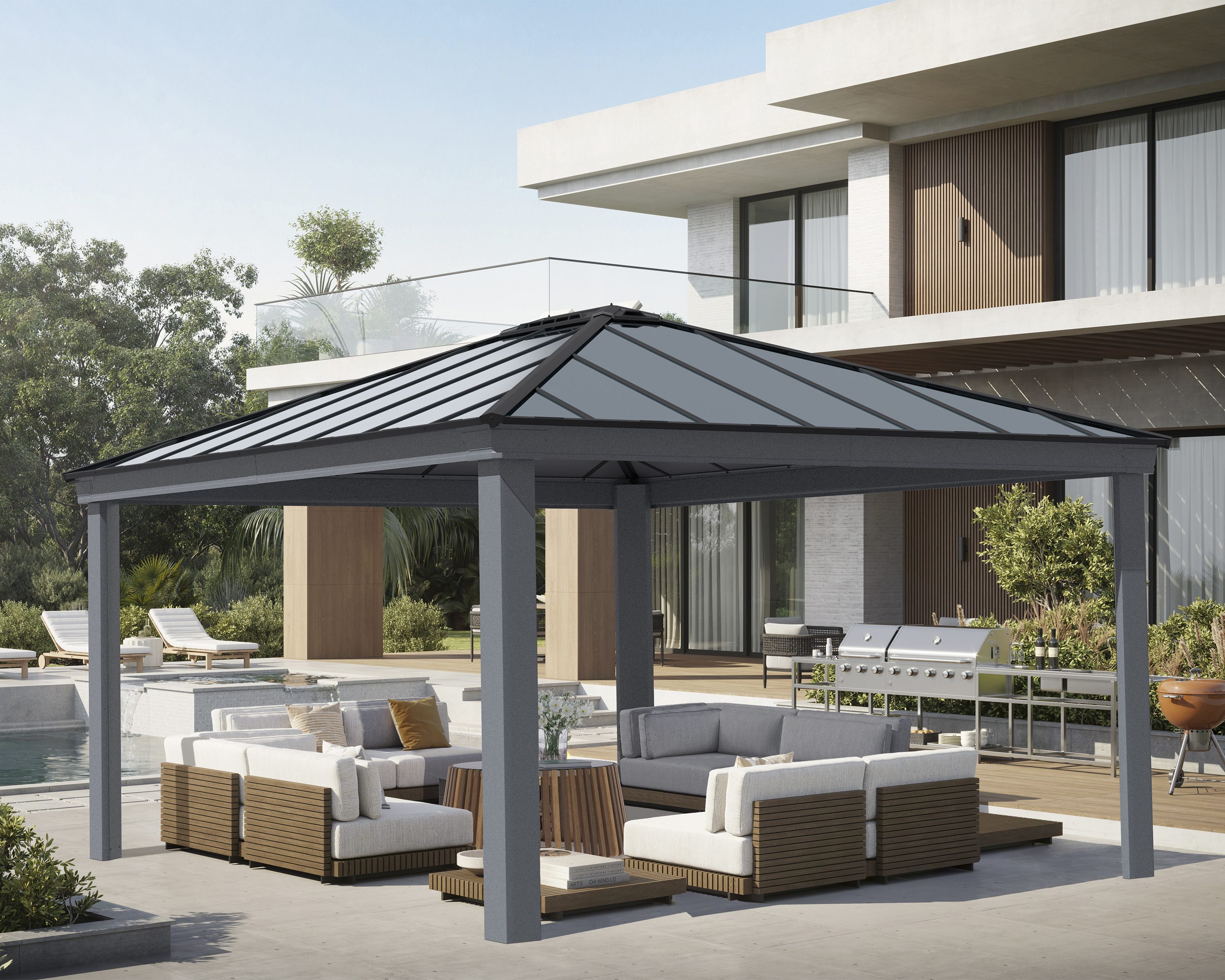 Canopia Dallas 4.3x4.8 Gartenpavillon, anthrazit 