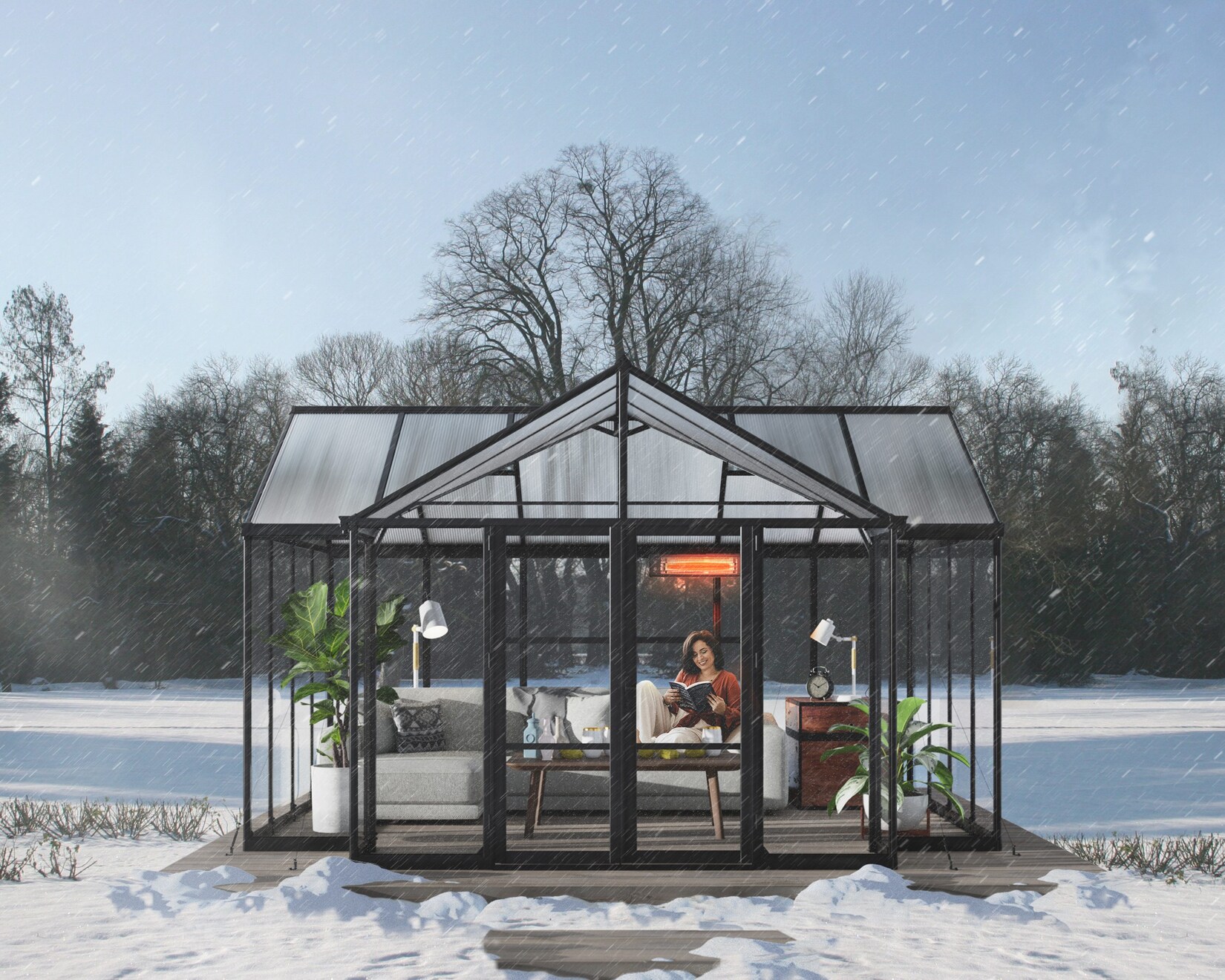 14'9 x 12'5 Palram Canopia Triomphe Orangery Enclosed Garden Gazebo (4.54m x 3.8m)