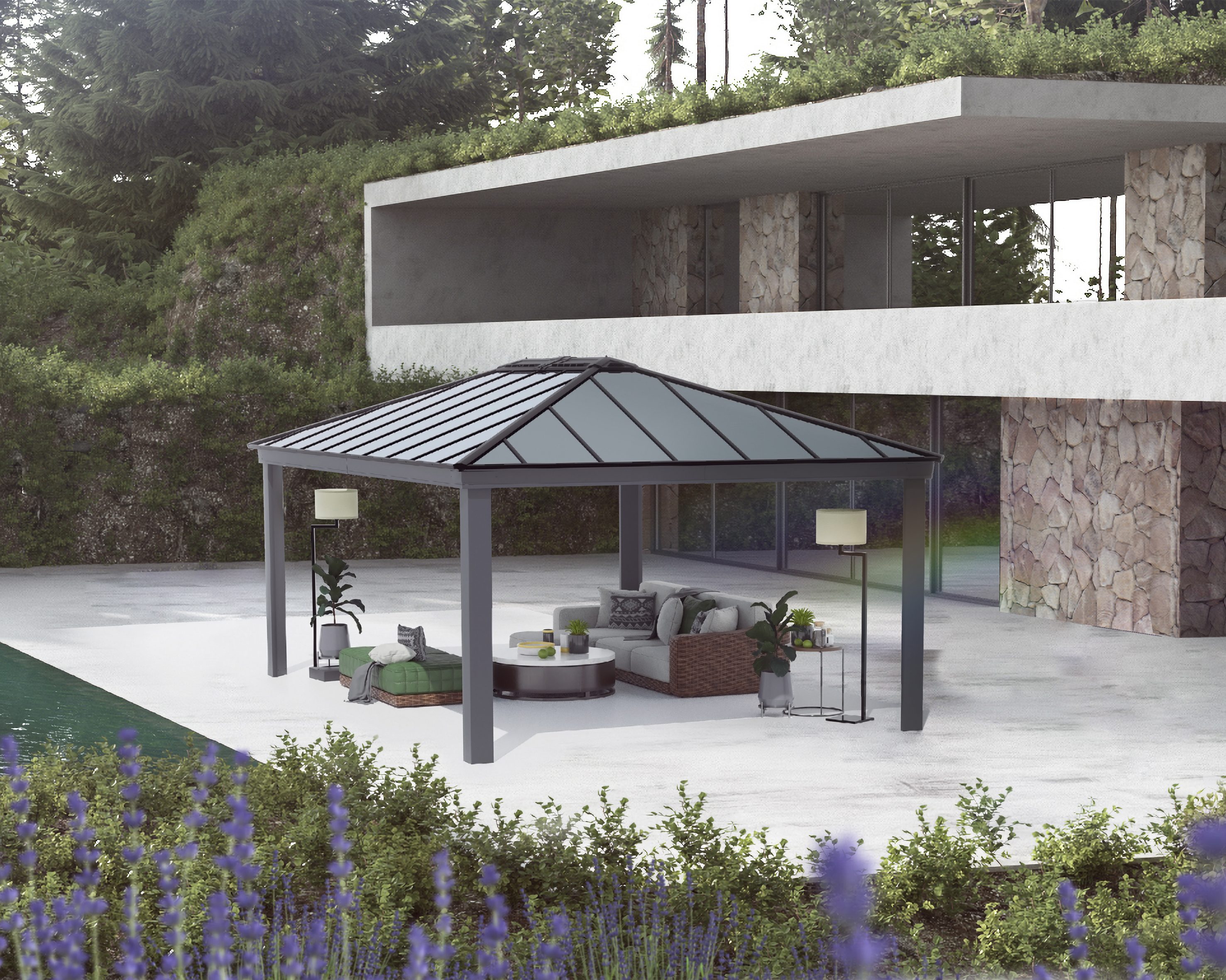 Canopia Dallas 4.3x6.1 Gartenpavillon, anthrazit 