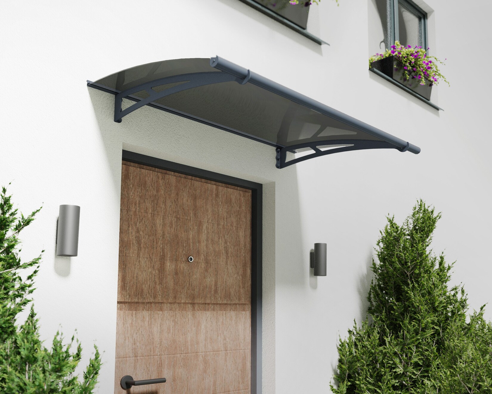 Canopia Aquila Vordach, solar grau, klar 150,5x91,5x17,5 in cm (LxBxH)