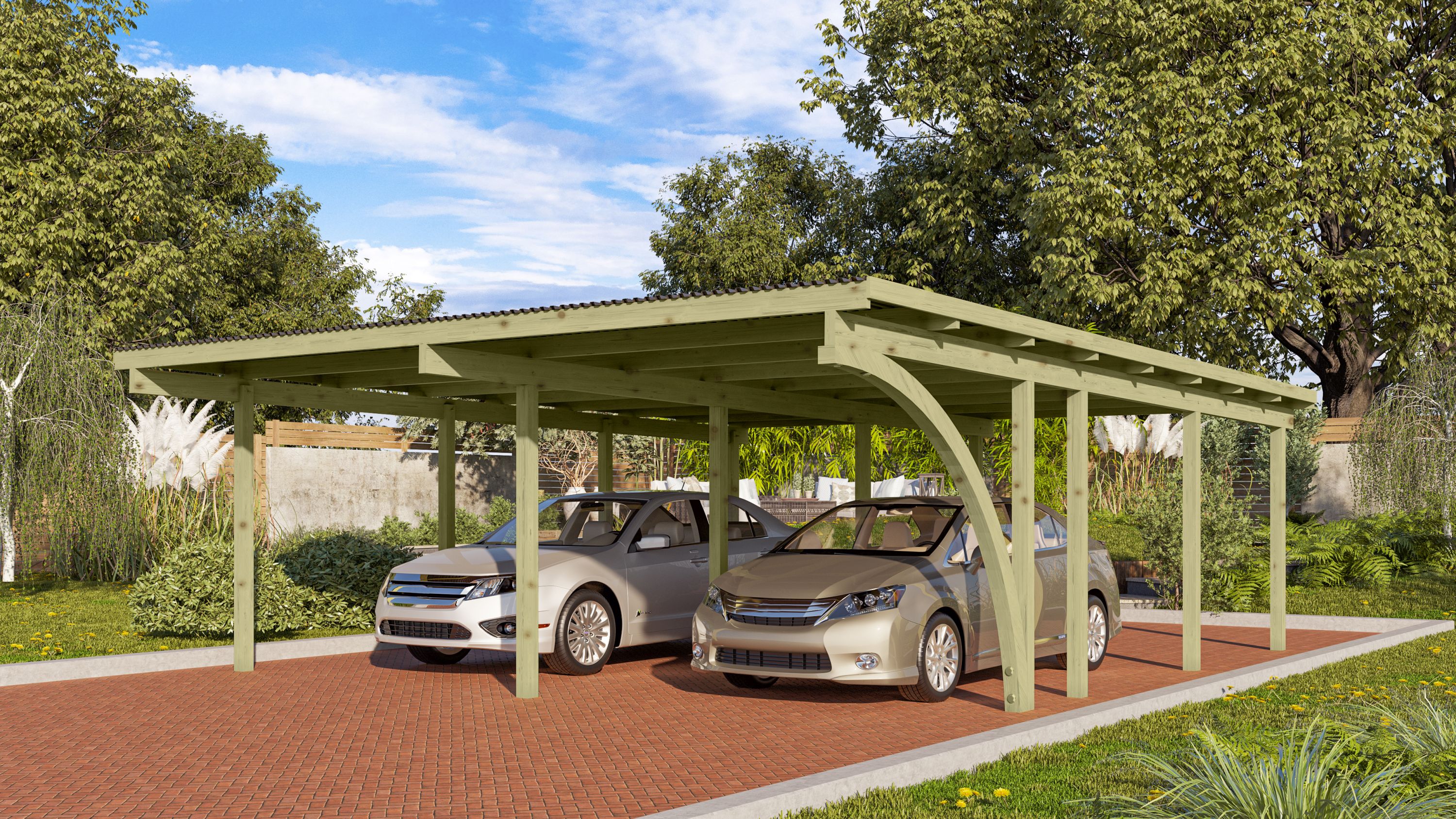 Karibu Doppelcarport  "Twin Carport Two" KDI 