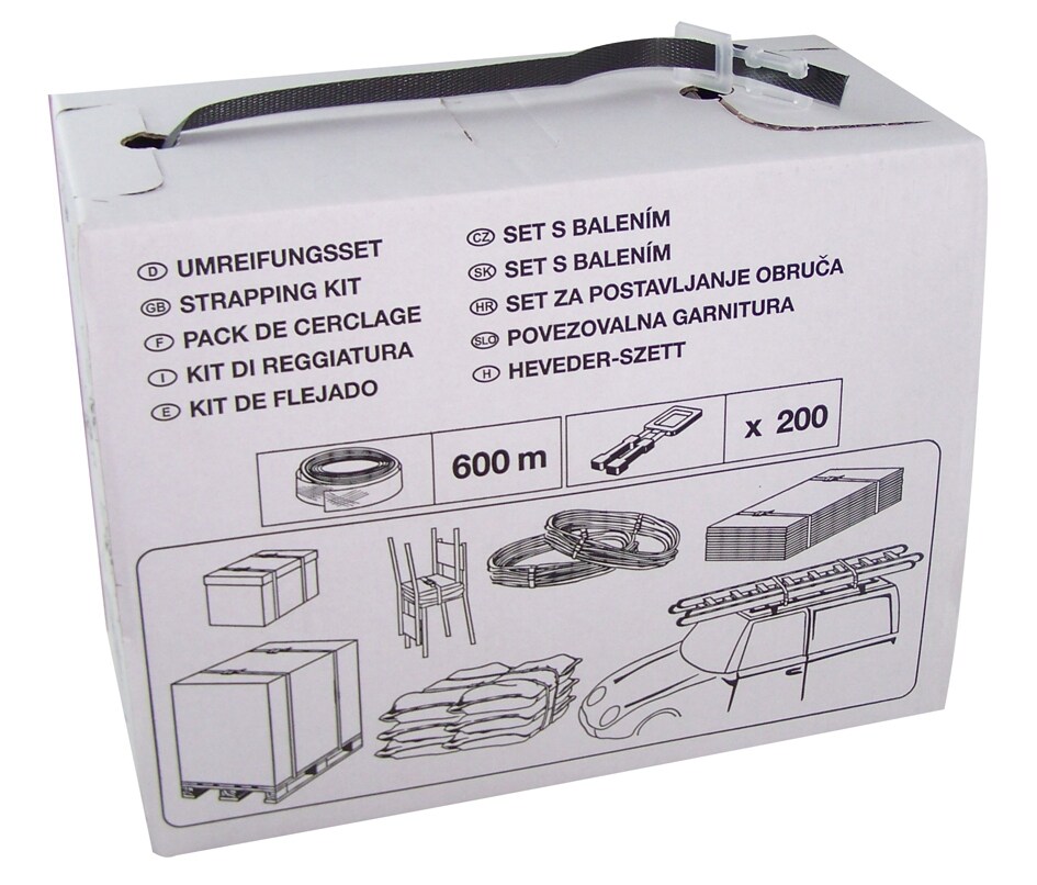 Nips  Umreifungsset, 600 m Band, 200 Spannklammern 