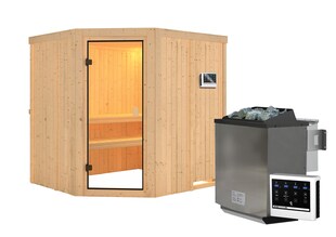 Karibu Innensauna Ella mit 9kW Bio Ofen und Steuergerät Easy 