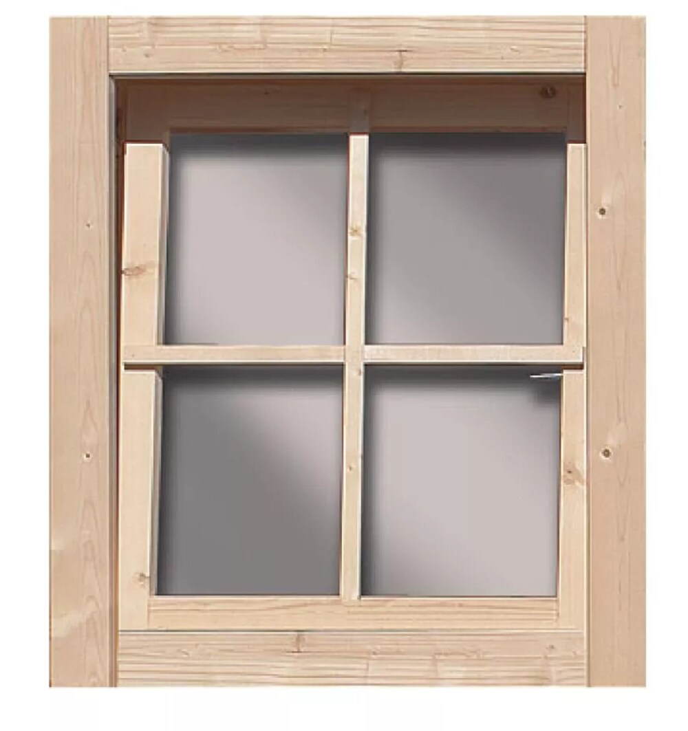 Karibu Kippfenster f&uuml;r Holzh&auml;user geeignet f&uuml;r 28 mm Wandst&auml;rke Echtglas 