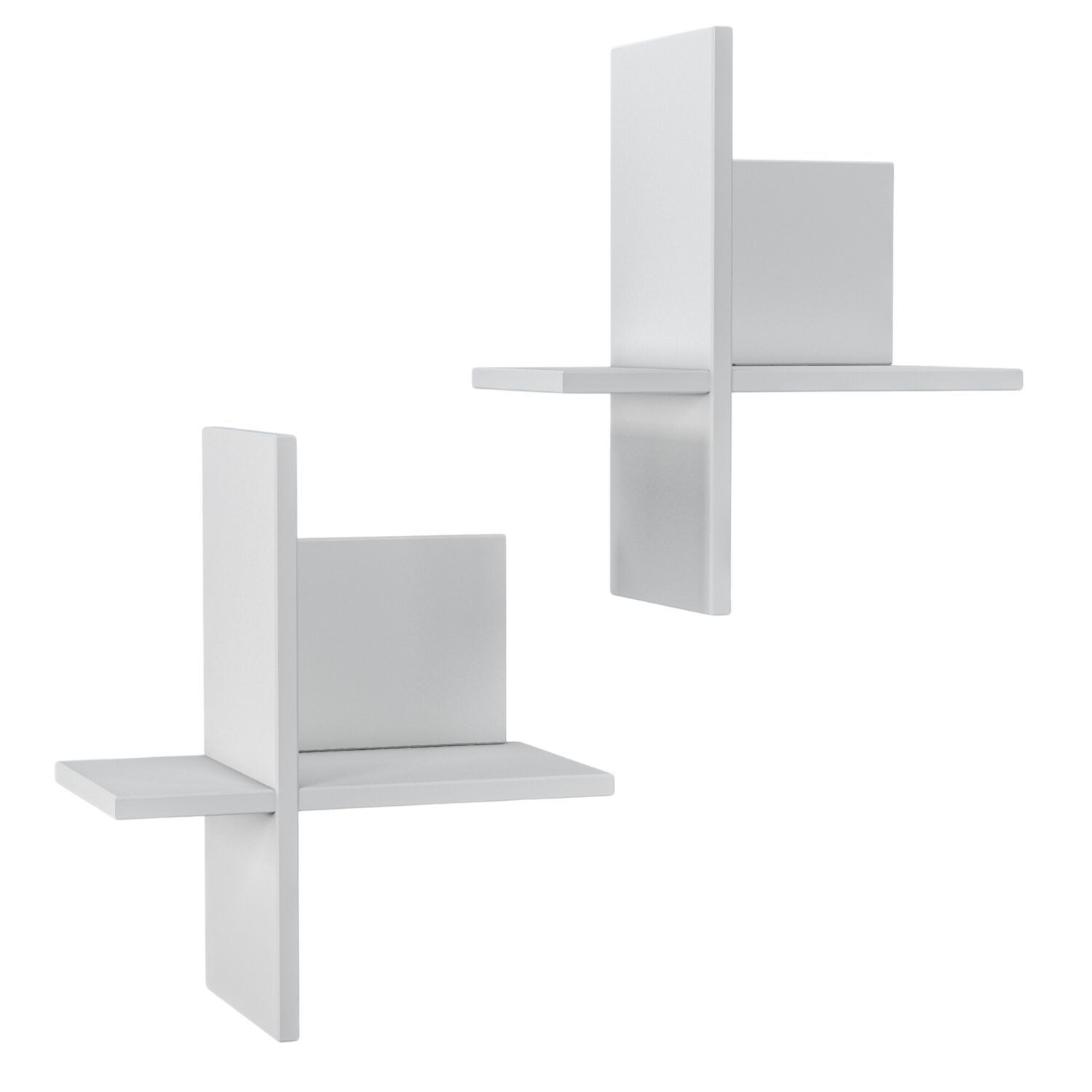 Mein-Regal 2x Wandregal BRICK 39x22x45cm MDF Holz bis zu 4 Fächer weiß Image
