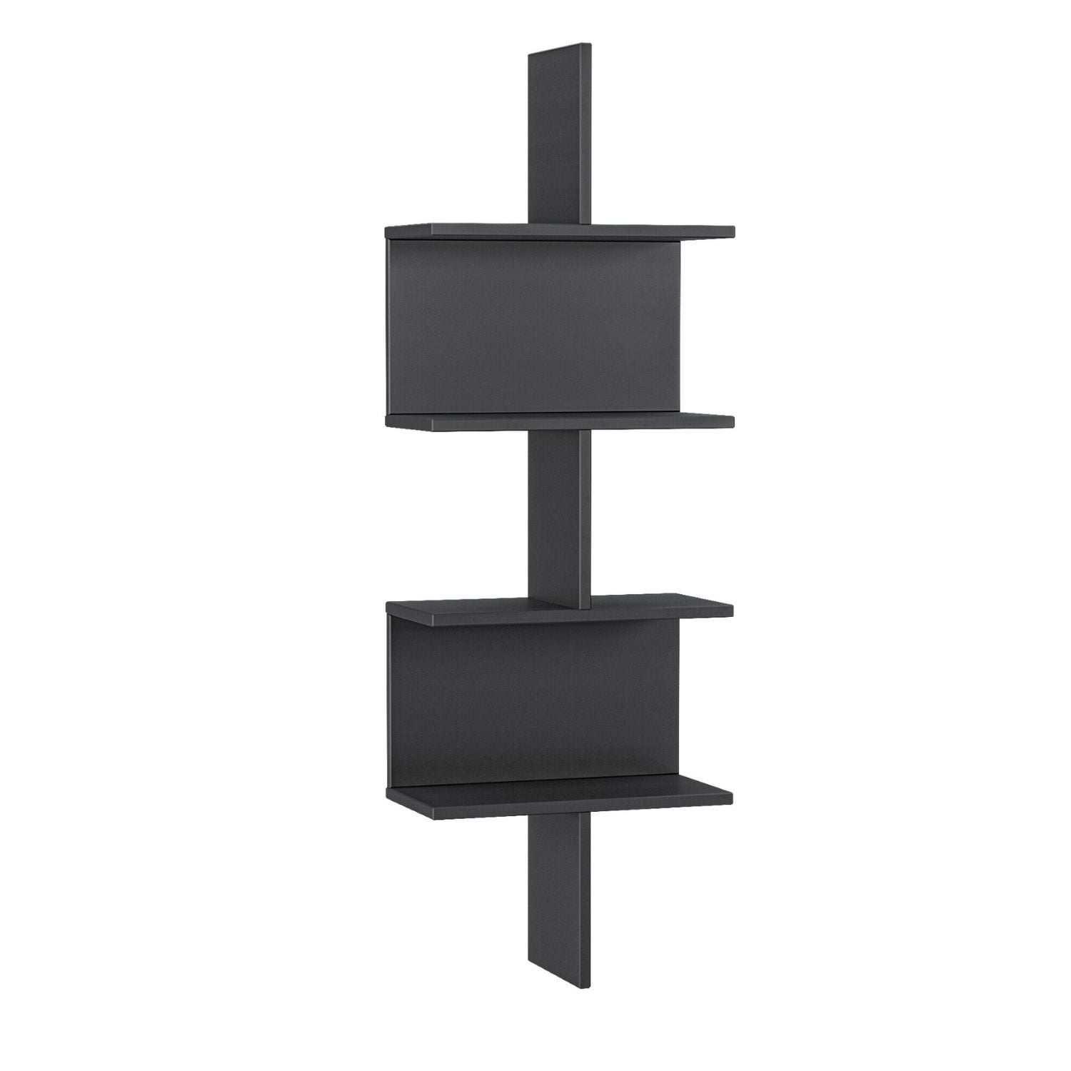 Mein-Regal Wandregal OTTO 45x22x132cm MDF Holz bis zu 6 F&auml;cher schwarz 