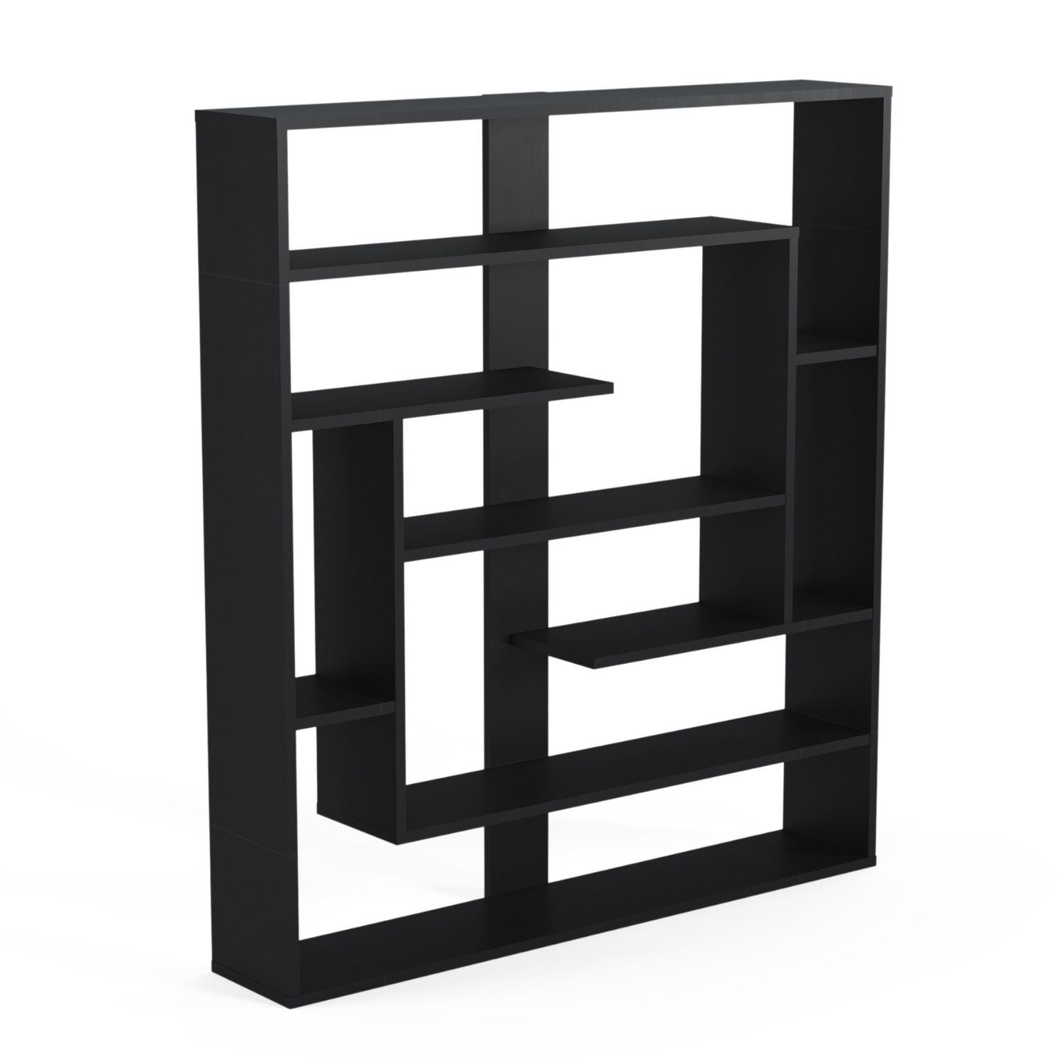 Mein-Regal Wandregal SEBASTIAN 120x22x 32cm Holz MDF bis zu 9 F&auml;cher schwarz 