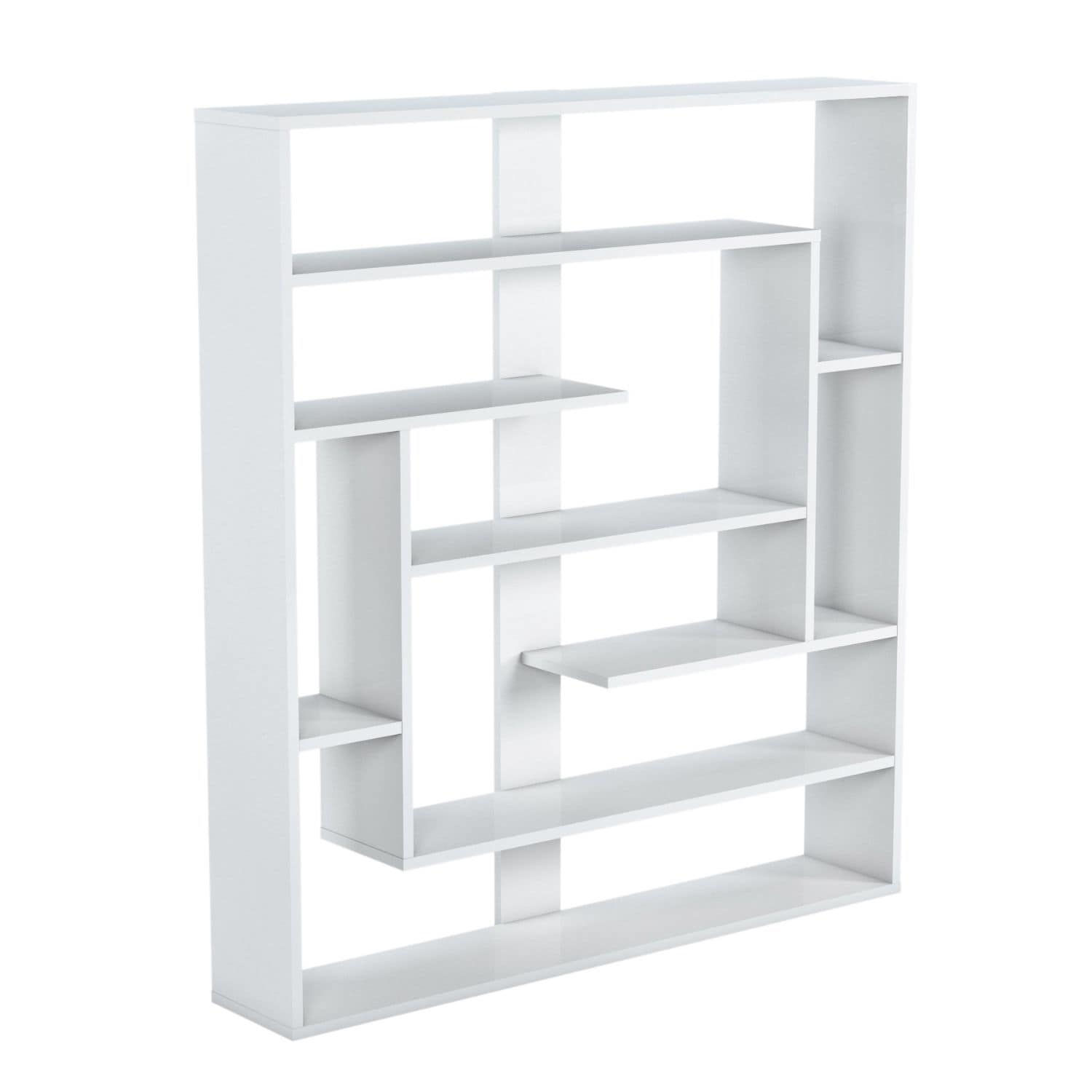 Mein-Regal Wandregal SEBASTIAN 120x22x132cm MDF Holz bis zu 9 F&auml;cher wei&szlig; 